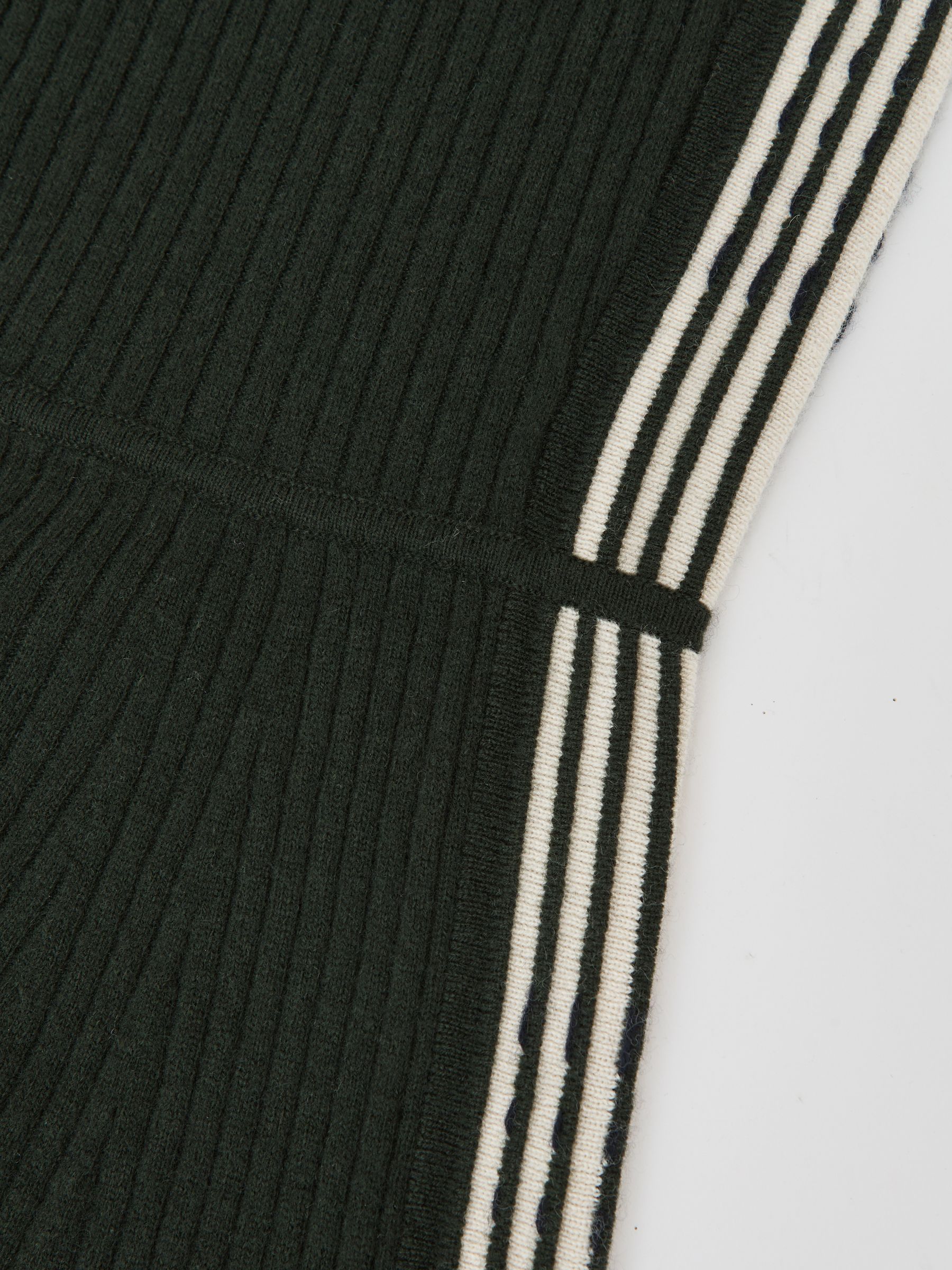 Wool-Blend Stripe-Detail Knitted Dress in Khaki Green - image 5