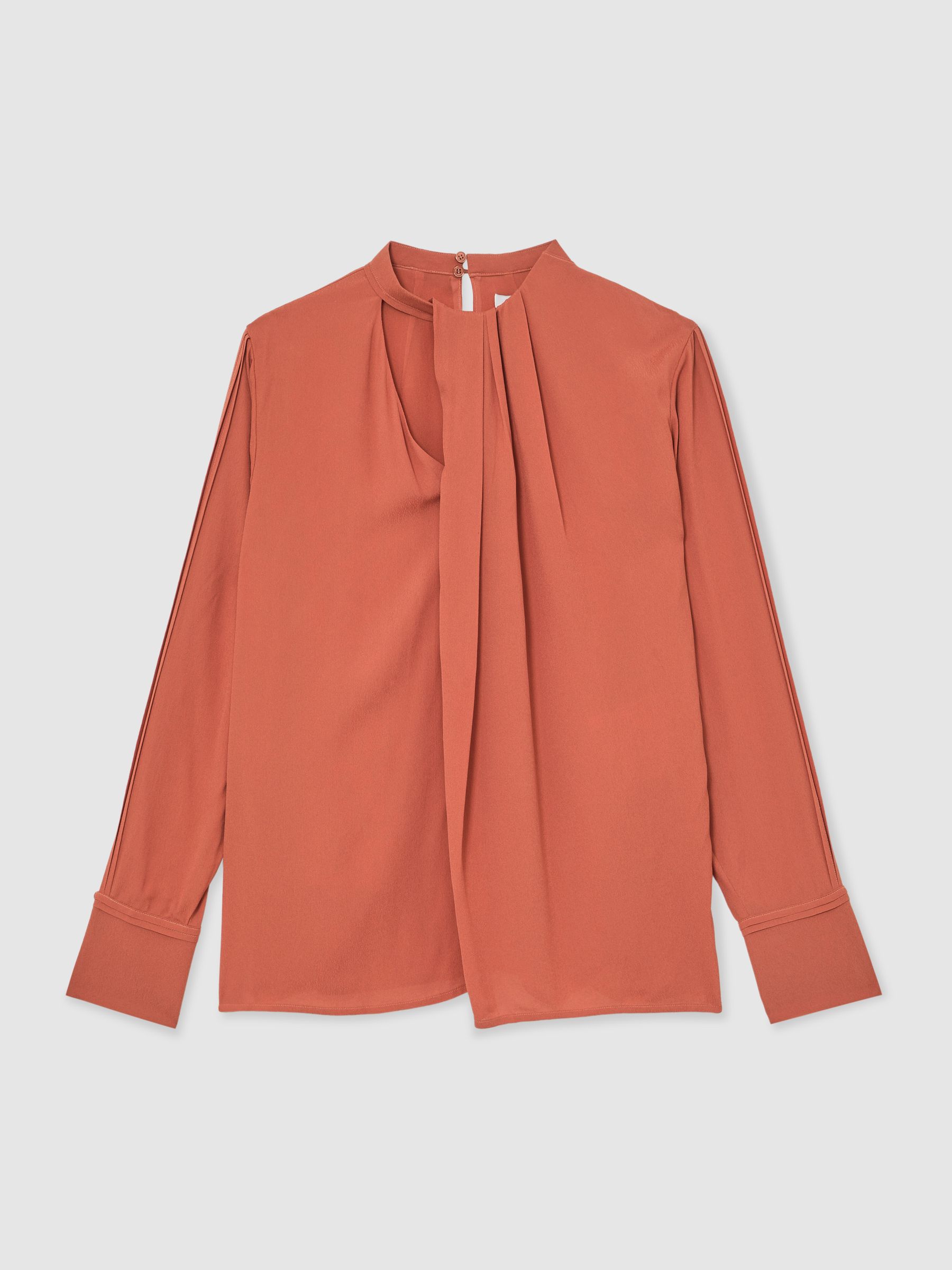 Drape-Detail Asymmetric Blouse in Copper - image 1