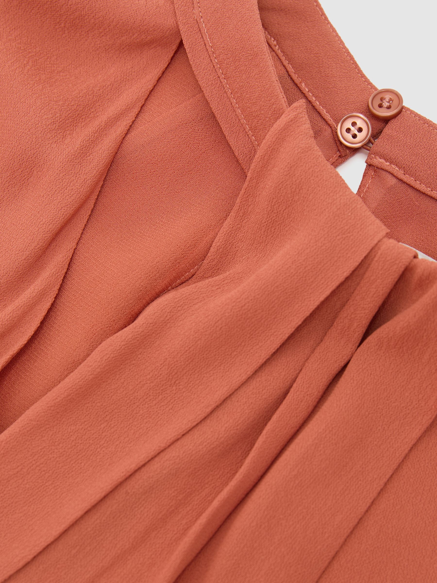 Drape-Detail Asymmetric Blouse in Copper - image 3