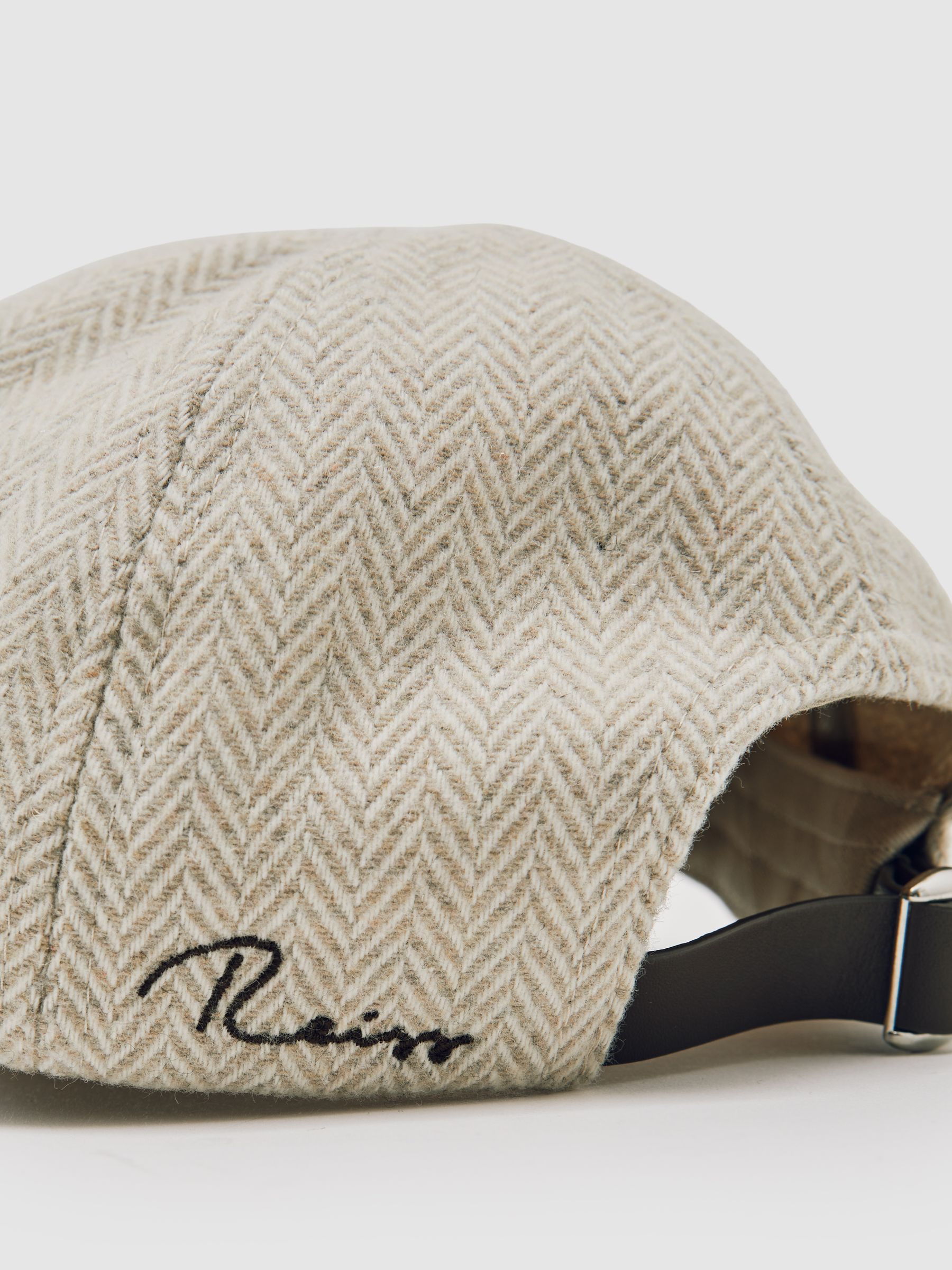 Herringbone Cap with Wool in Oatmeal - image 3