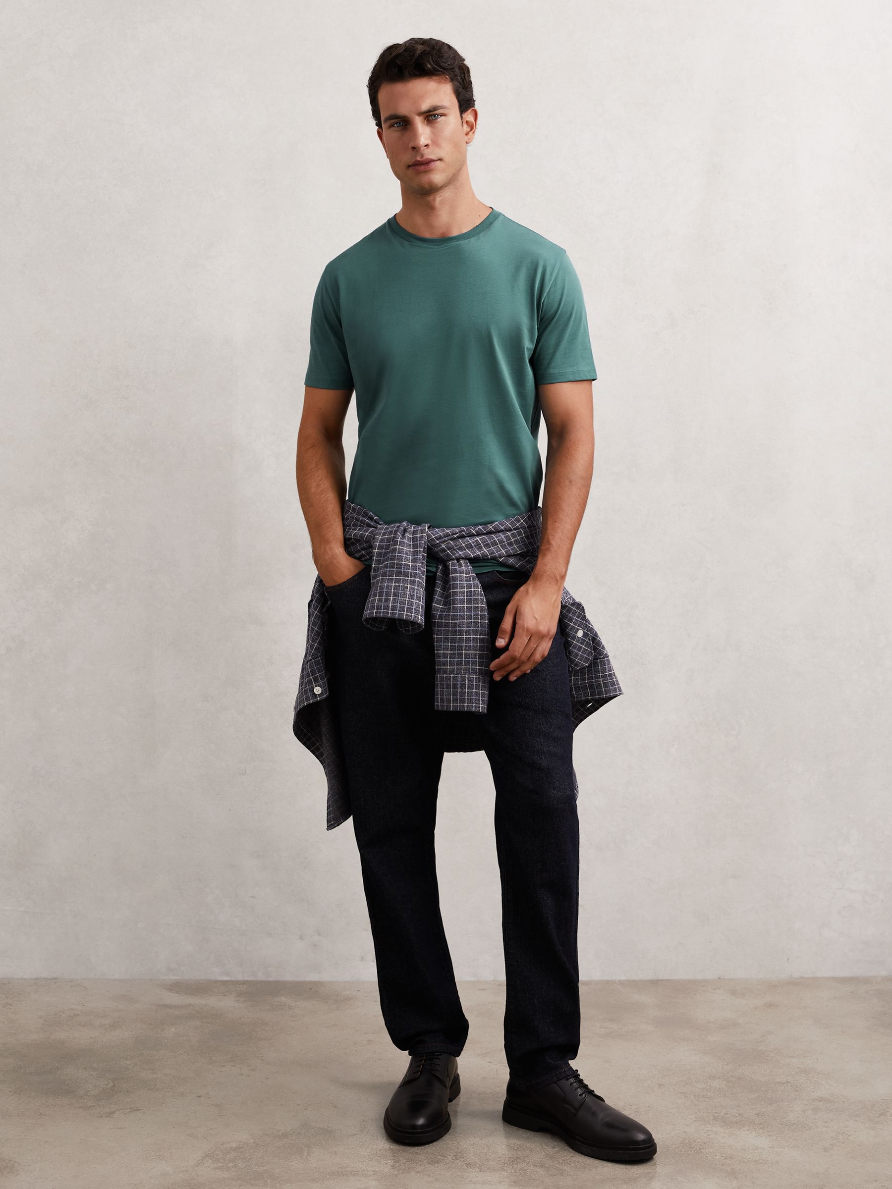 Cotton Crew-Neck T-Shirt in Seafoam Green - Image 3 of 7