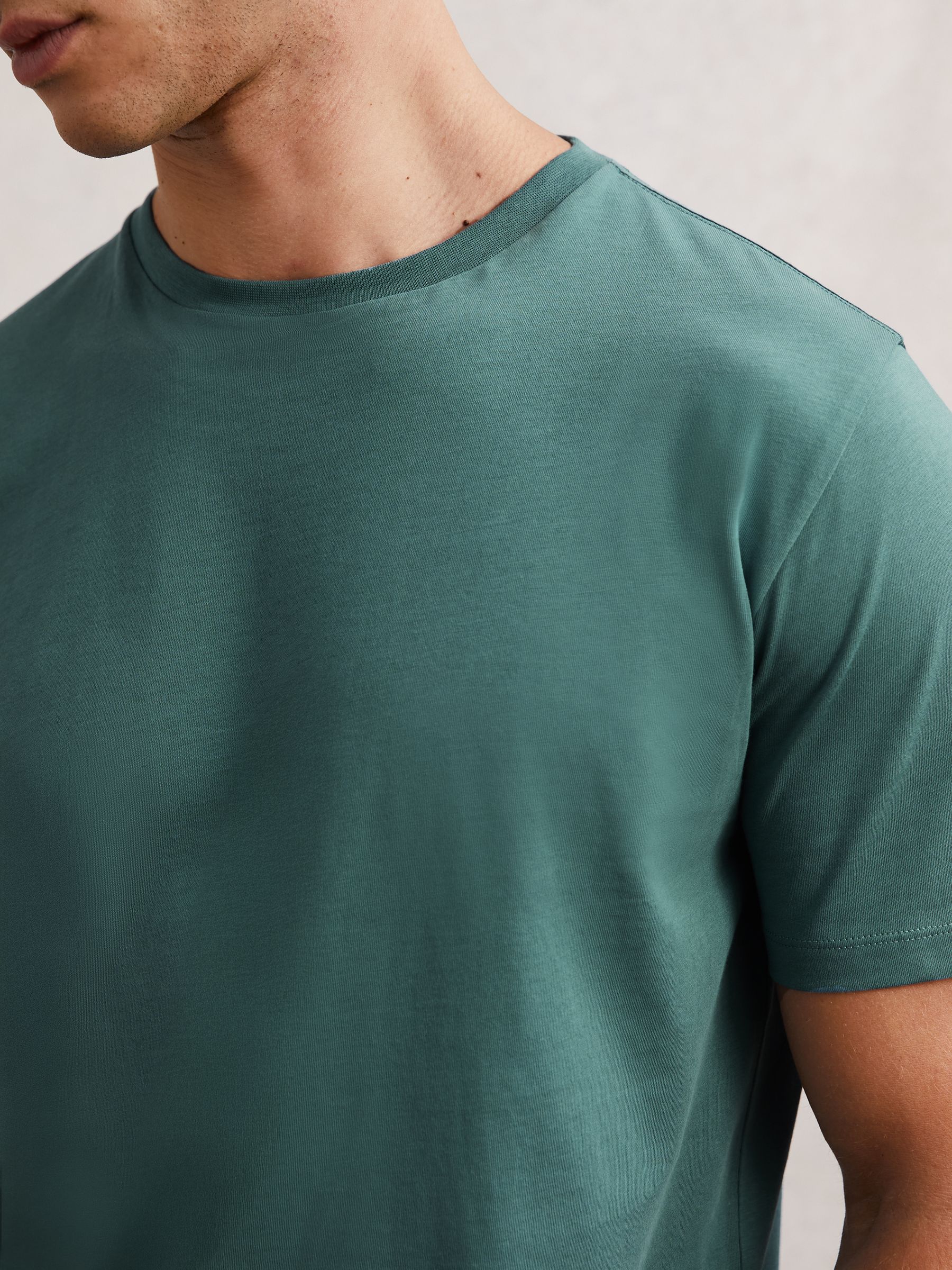 Cotton Crew-Neck T-Shirt in Seafoam Green - Image 4 of 7
