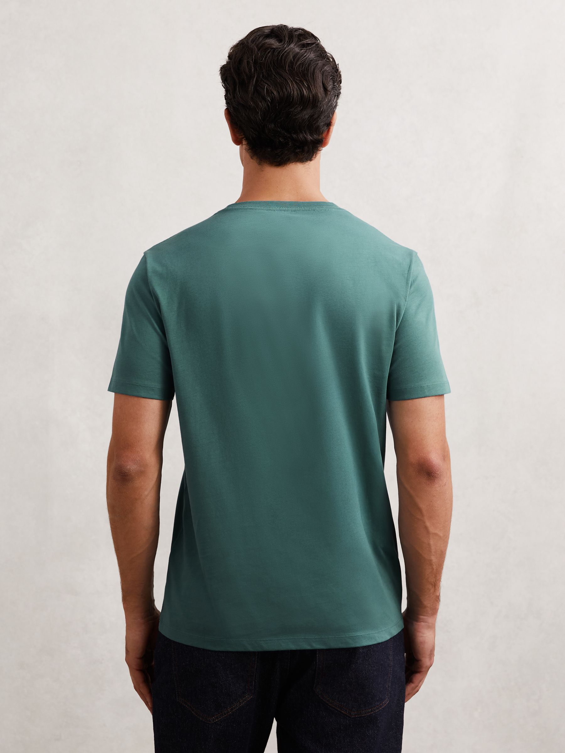 Cotton Crew-Neck T-Shirt in Seafoam Green - Image 5 of 7