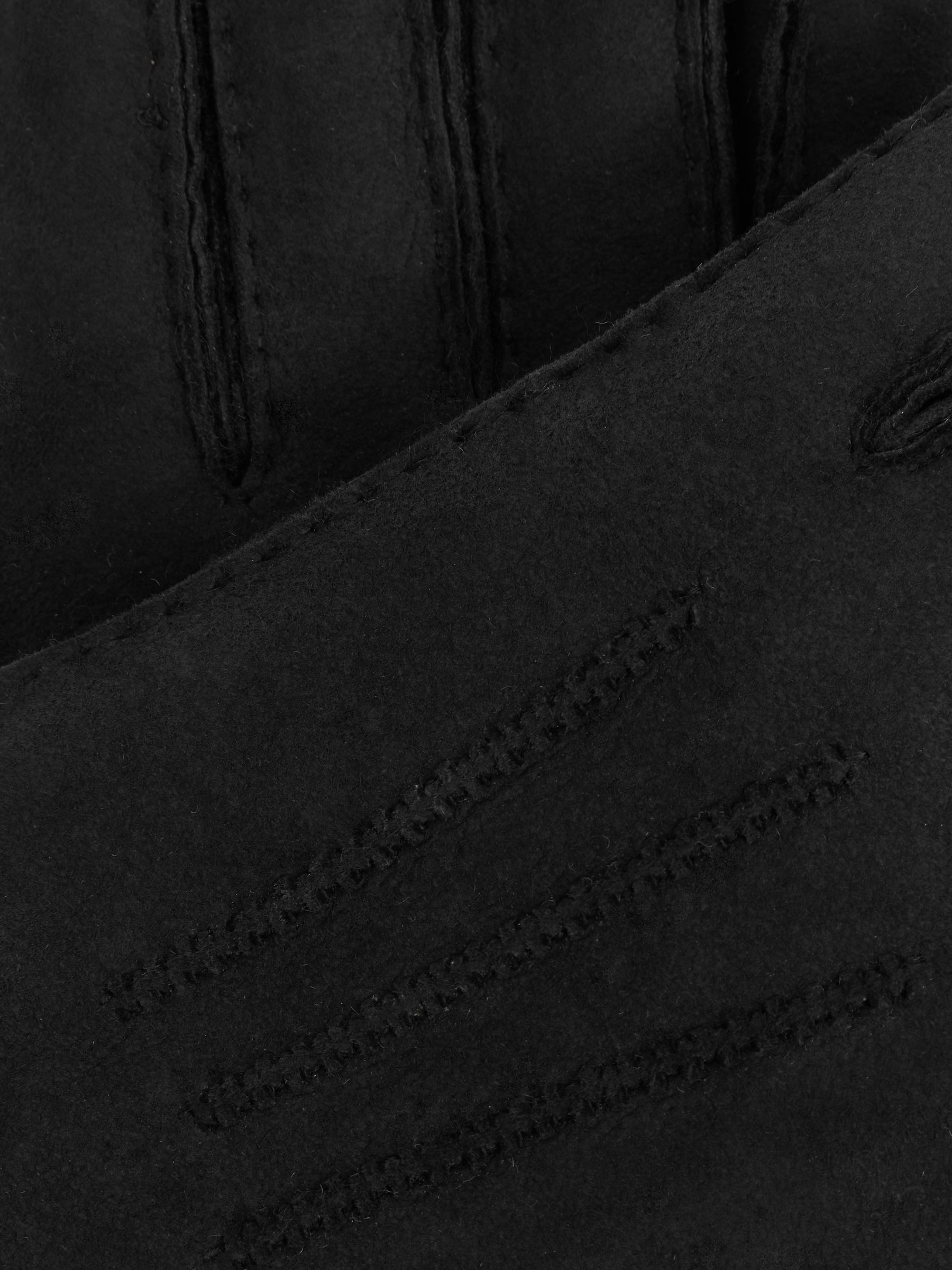 Suede Shearling Gloves in Black - Image 3 of 3
