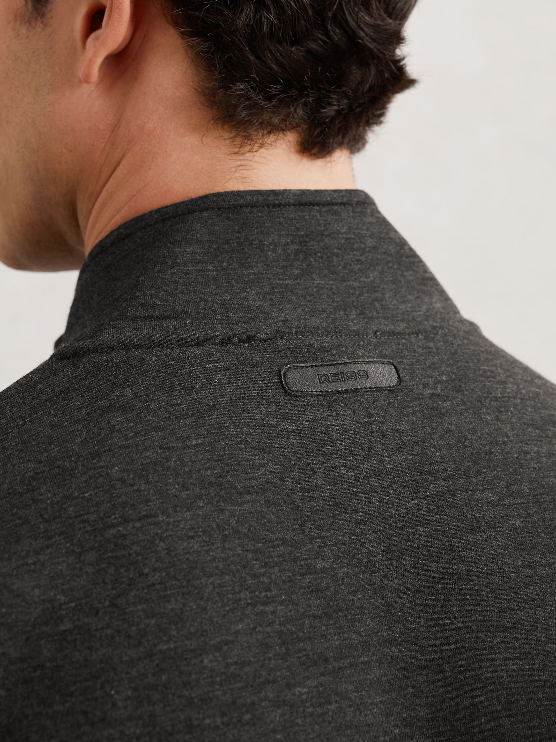 Double-Faced Jersey Zip Sweatshirt in Charcoal - Image 6 of 7