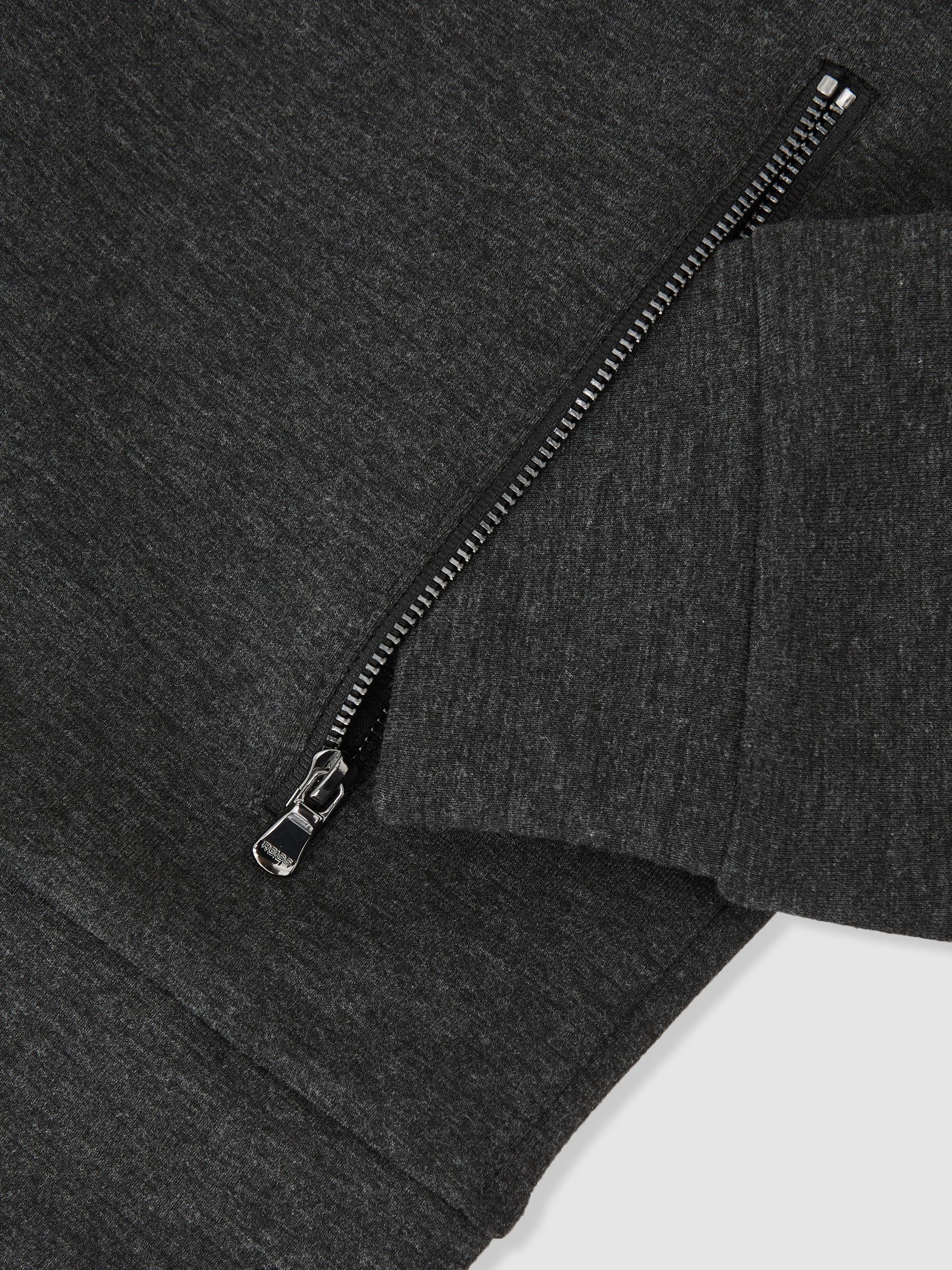 Double-Faced Jersey Zip Sweatshirt in Charcoal - Image 7 of 7
