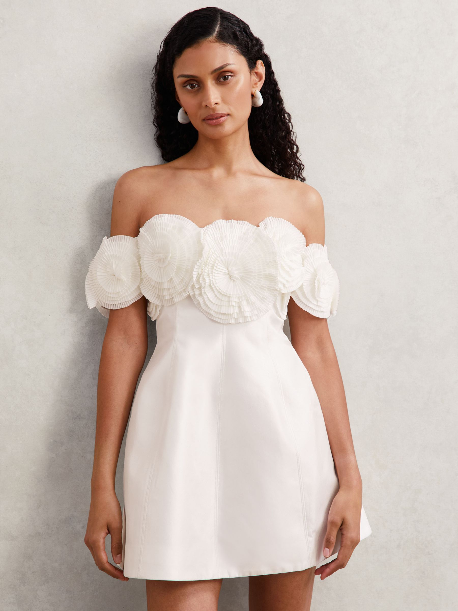 Acler Trusley Mini Dress in Ivory - Image 1 of 5