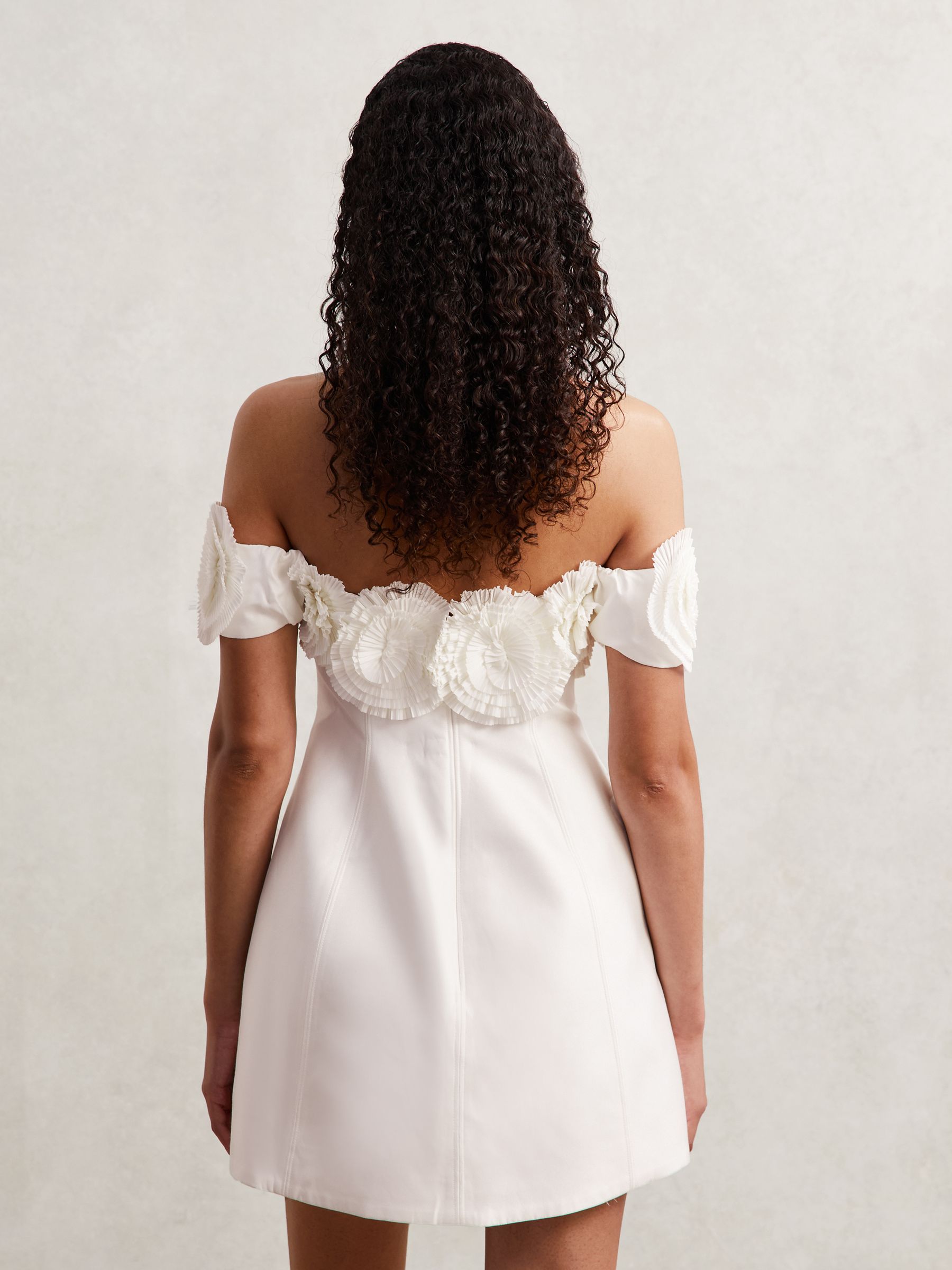 Acler Trusley Mini Dress in Ivory - Image 4 of 5