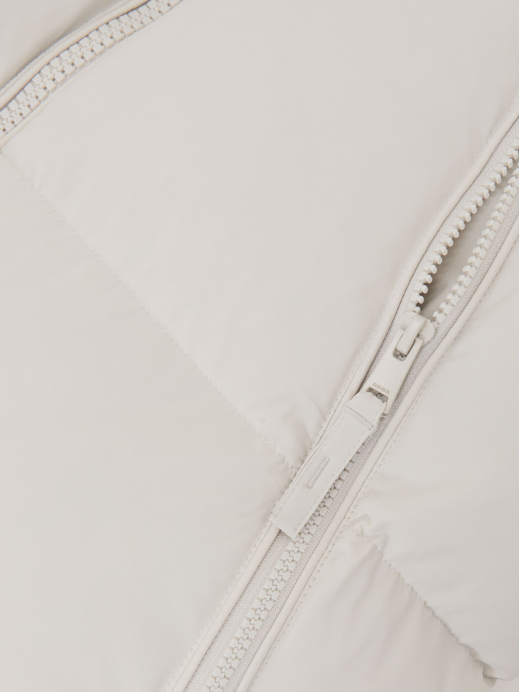 Quilted Zip-Through Puffer Gilet in Light Stone - image 4