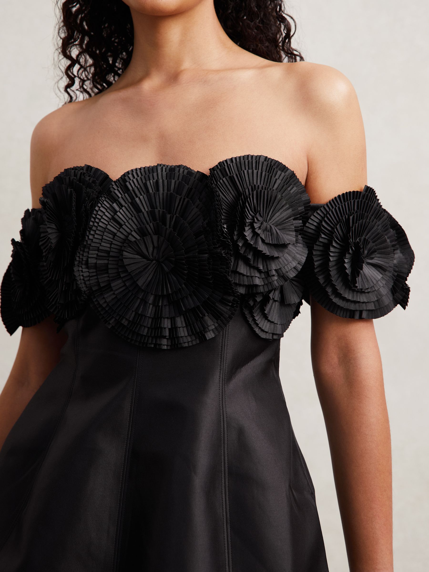 Acler Rosette Off-Shoulder Mini Dress in Black - image 5