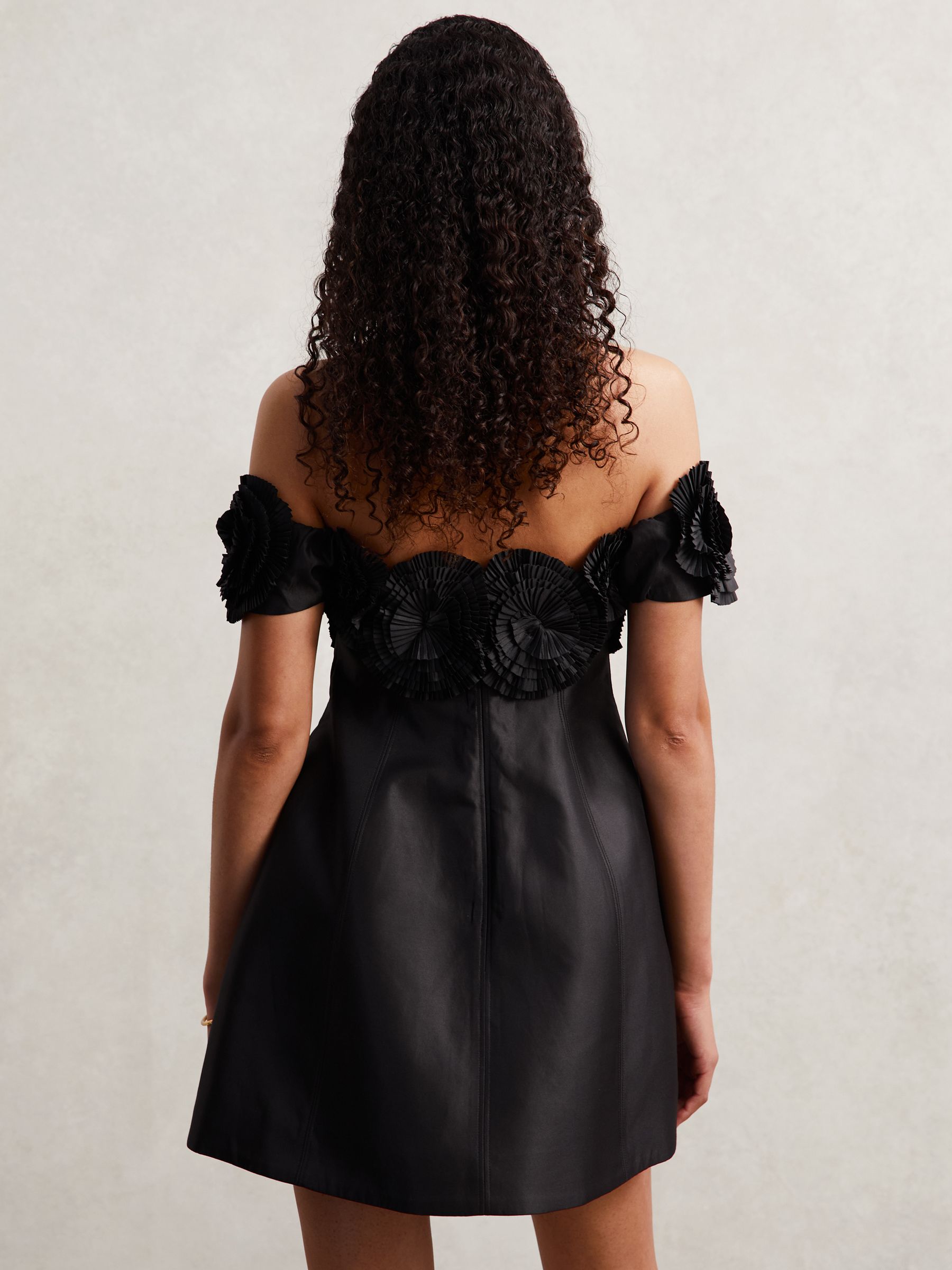 Acler Rosette Off-Shoulder Mini Dress in Black - image 3