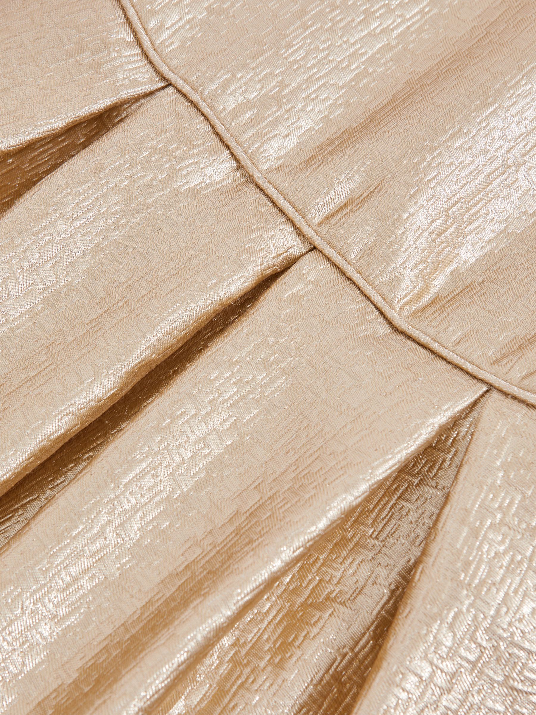 9-13 yrs Textured Metallic Pleated Dress in Gold - Image 5 of 5