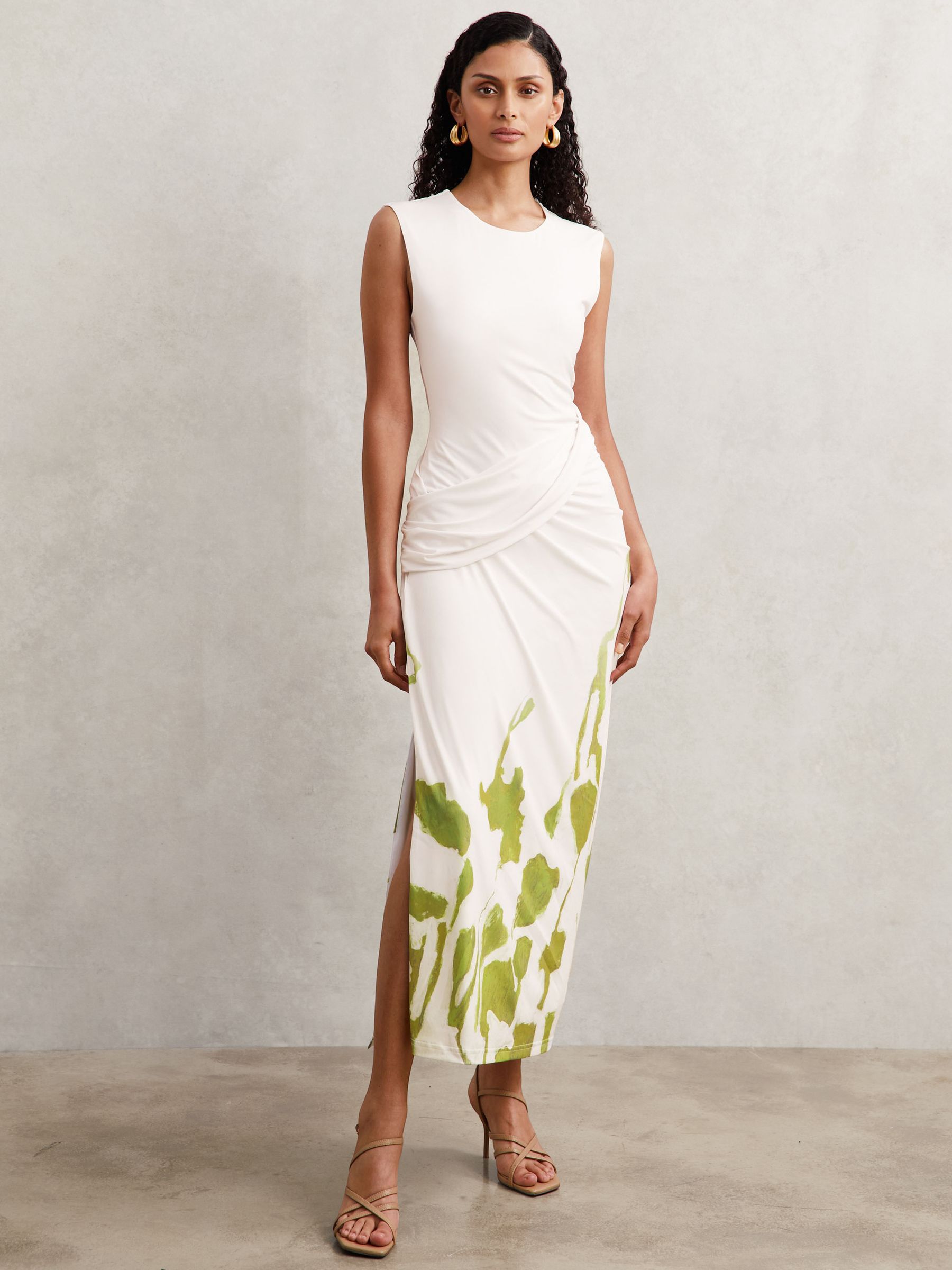 Wigmore Midi Dress in Ivory Print - Image 1 of 5