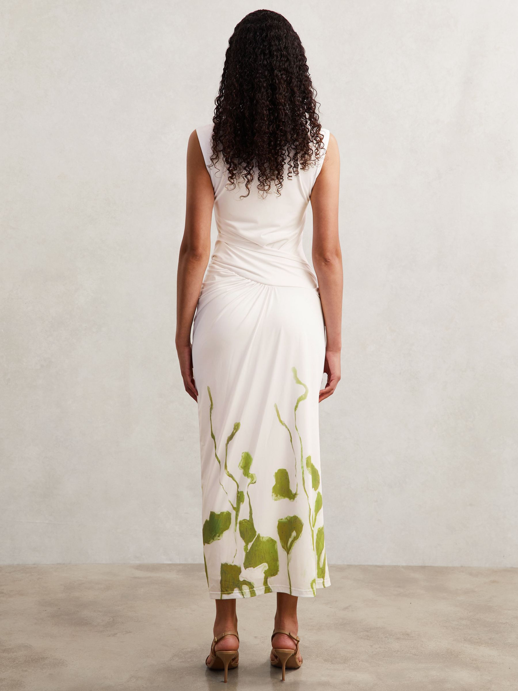 Acler Floral-Print Jersey Midi Dress in Ivory Print - image 3