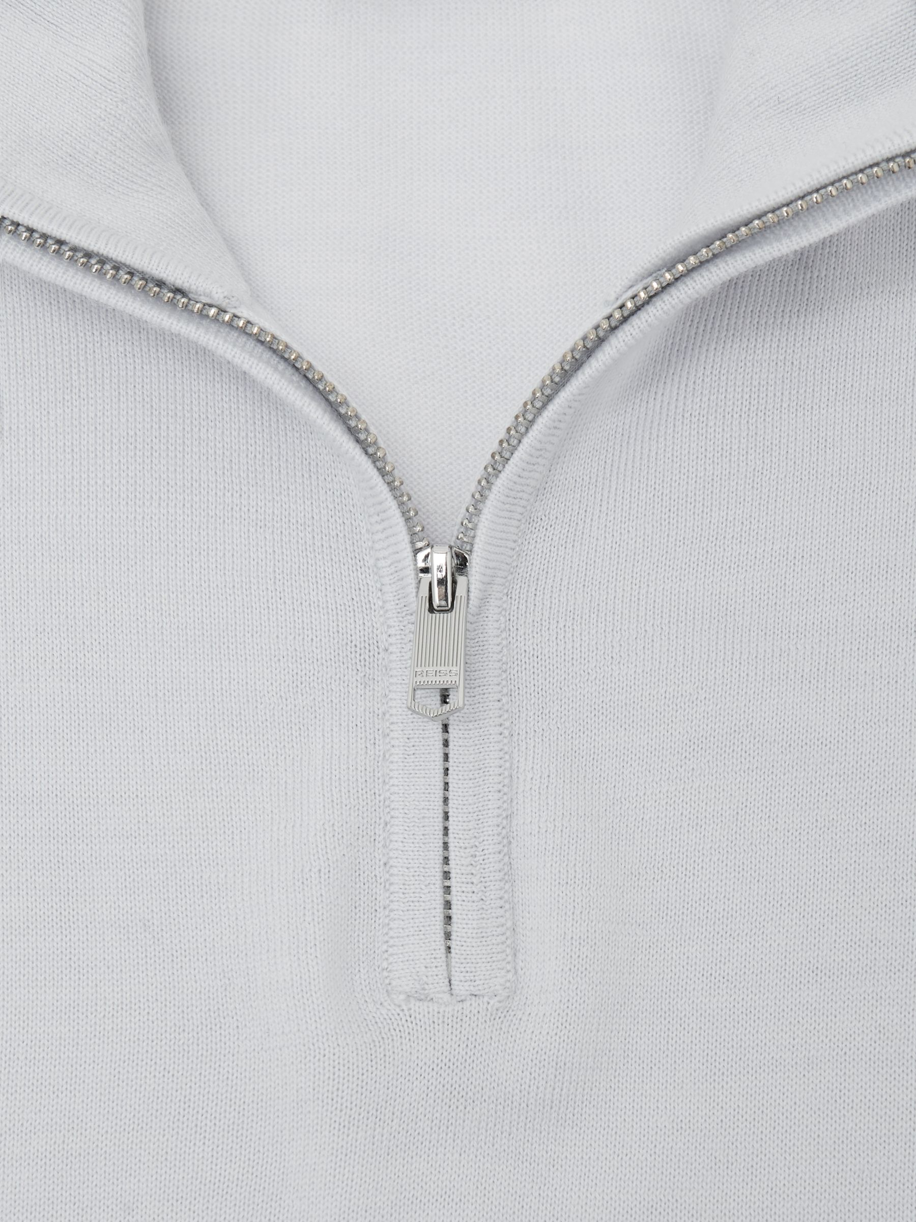 Pull demi-zip en laine mérinos bleu givré - Image 6 de 6