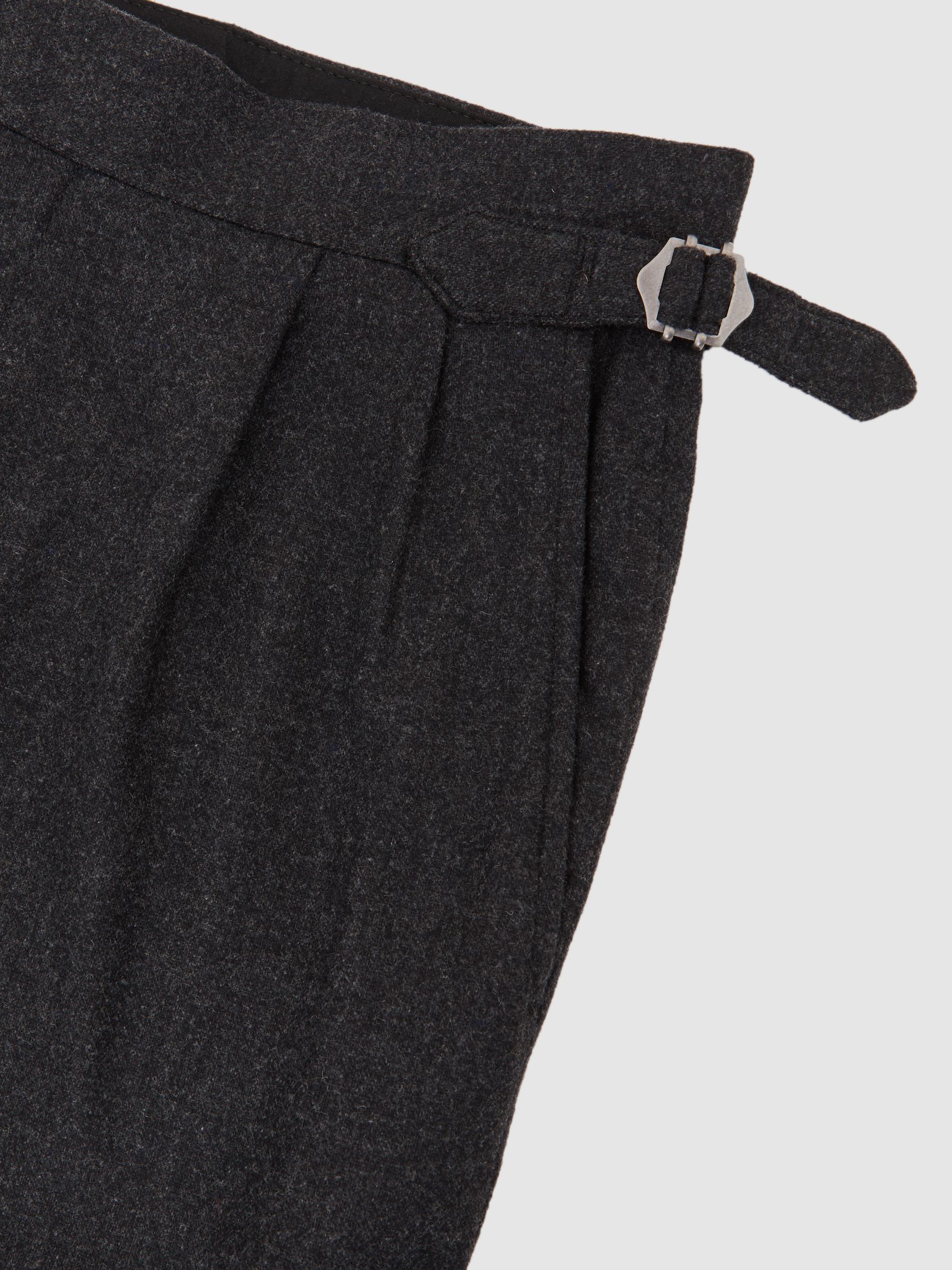 Wool-Blend Flannel Wide-Leg Trousers in Charcoal Grey - image 2