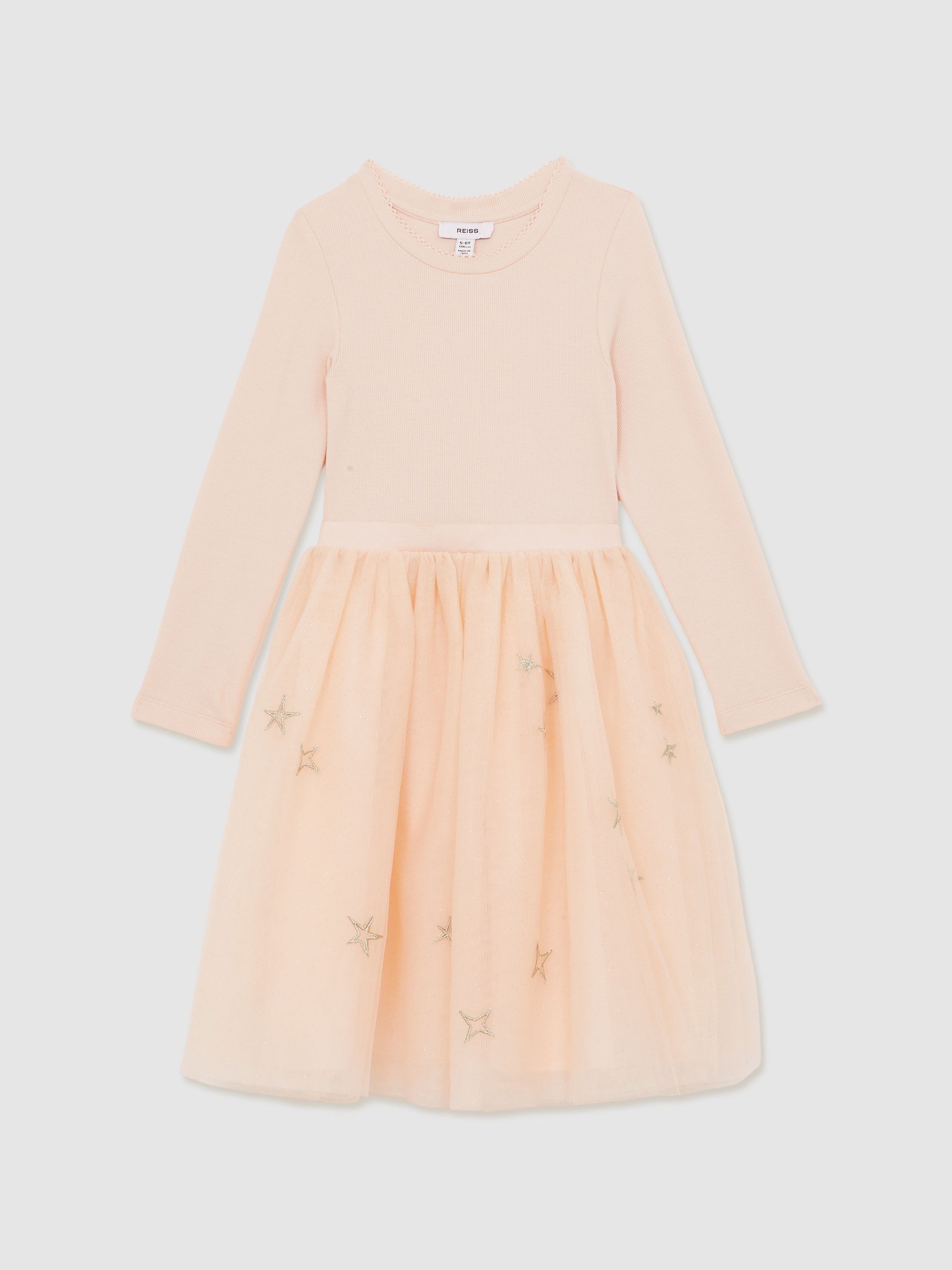 3-9 yrs Star-Embroidery Tulle Dress in Pink - Image 2 of 6