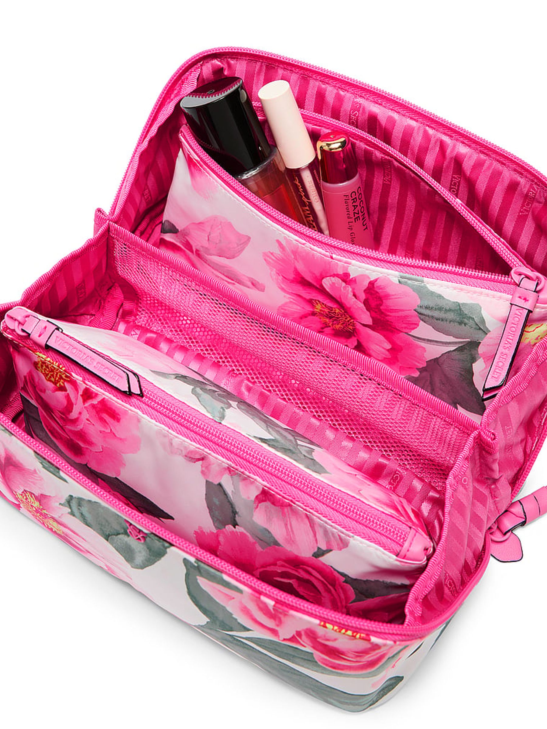 Pink 3 Piece Makeup Bag - Image 3 of 3 Pink 3 Piece Makeup Bag - Image 3 of 3