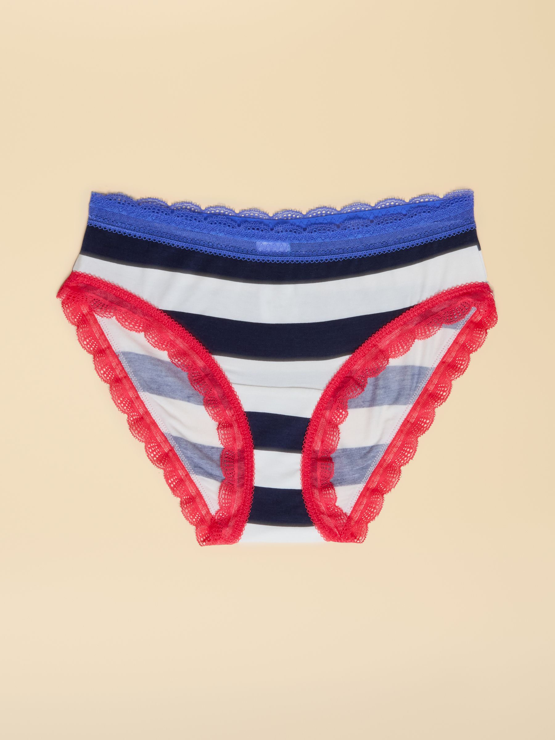 Blue & Red Riviera Toile/Stripe Knickers 3 Pack - Image 2 of 9 Blue & Red Riviera Toile/Stripe Knickers 3 Pack - Image 2 of 9