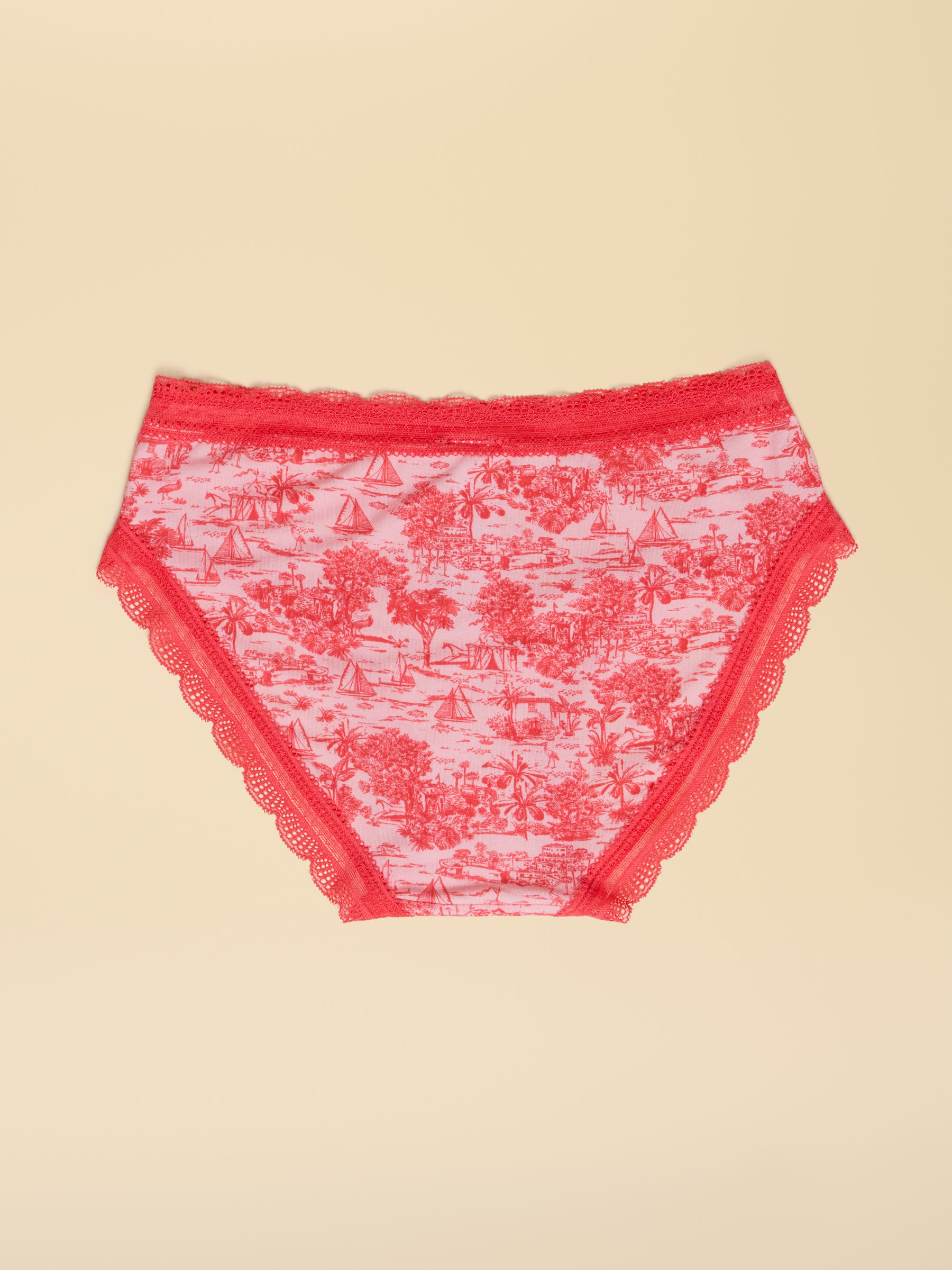 Blue & Red Riviera Toile/Stripe Knickers 3 Pack - Image 6 of 9