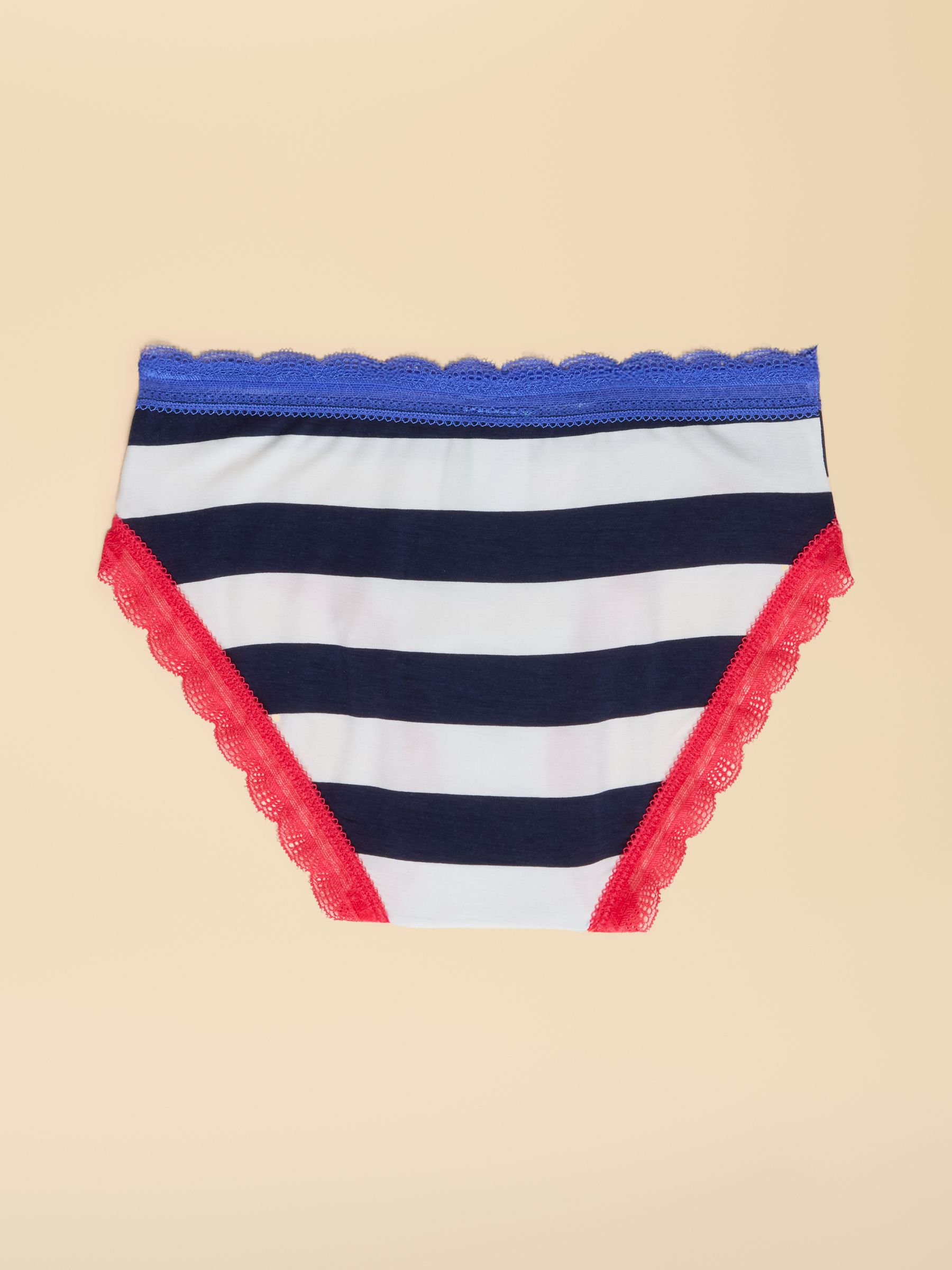 Blue & Red Riviera Toile/Stripe Knickers 3 Pack - Image 7 of 9