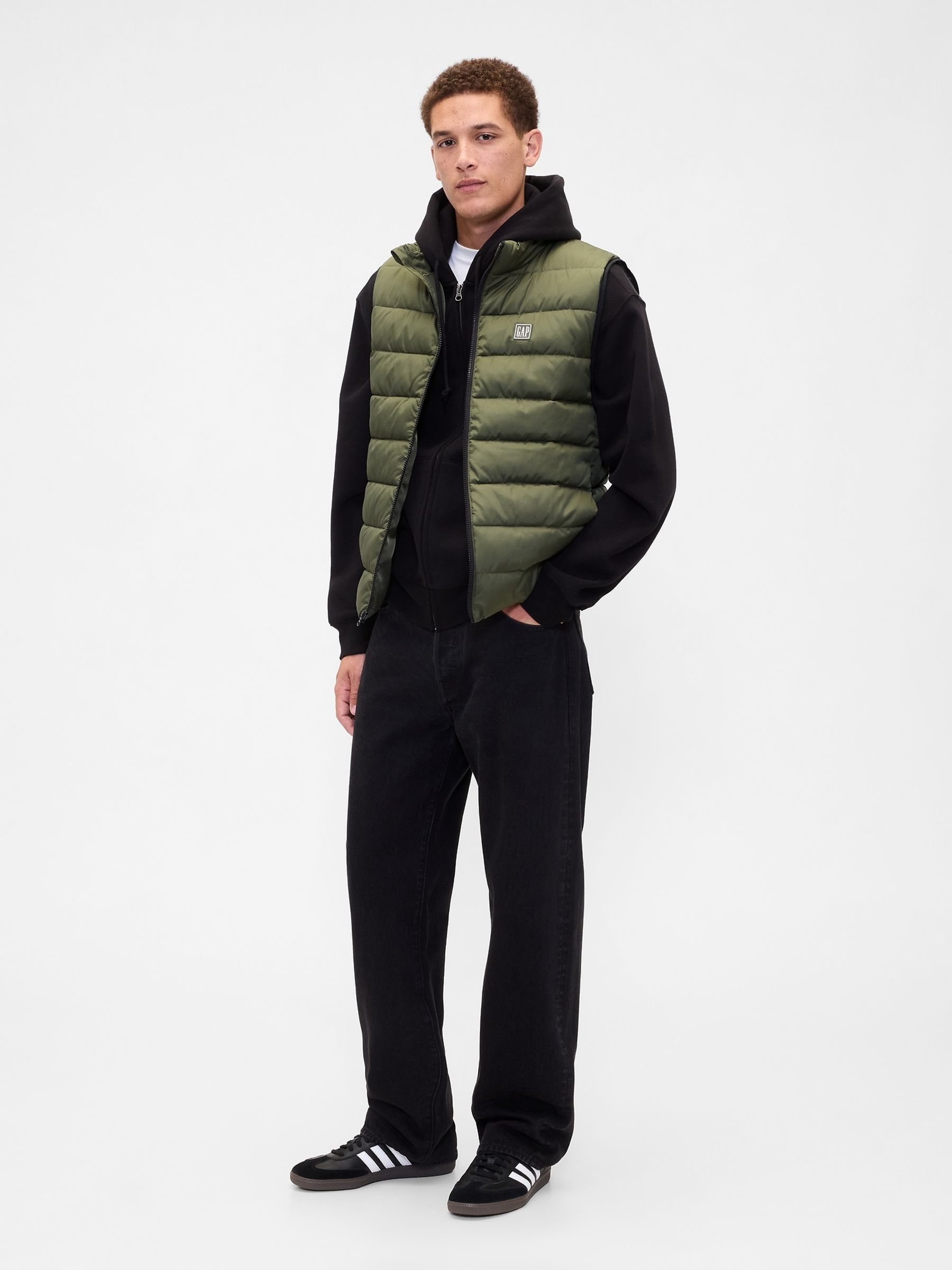 Green Relaxed ColdControl Puffer Vest - Image 3 of 4