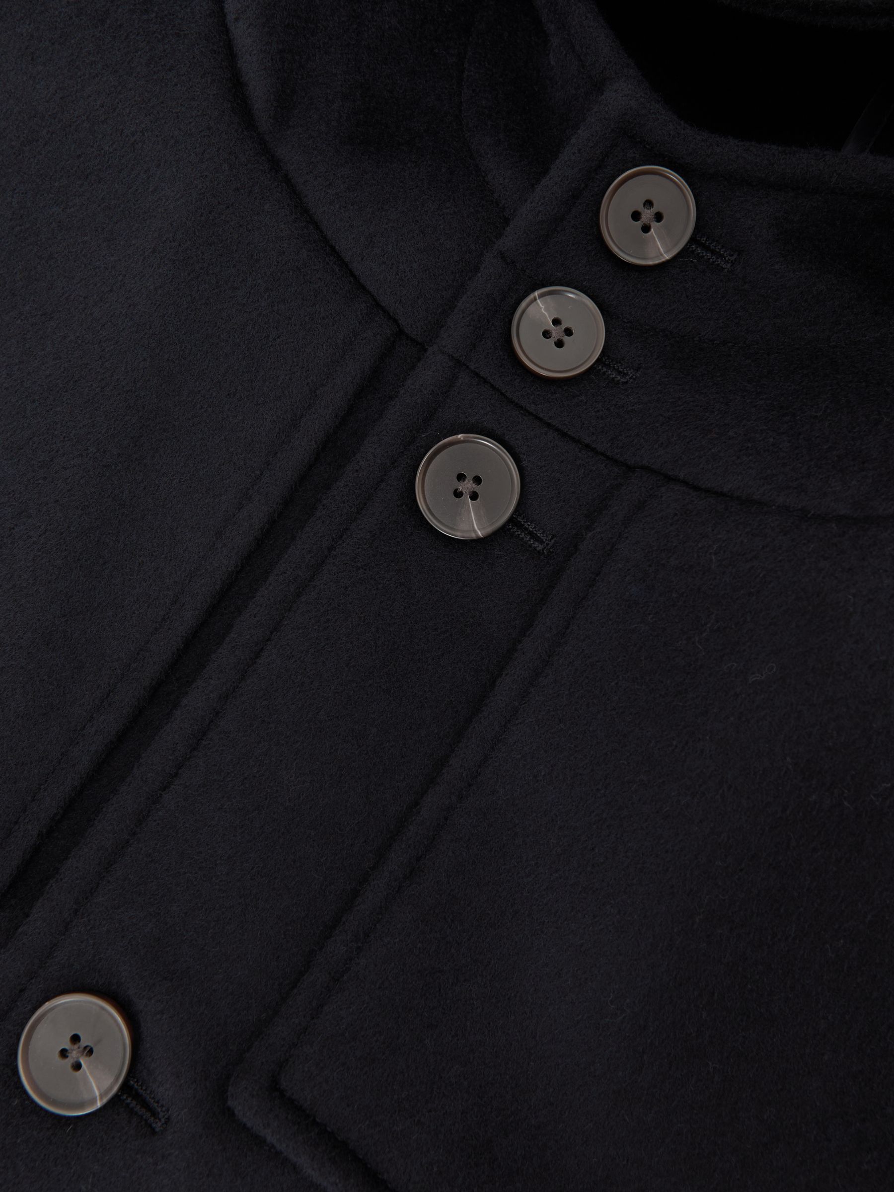 Wool-Blend Hooded Duffle Coat in Navy - image 3