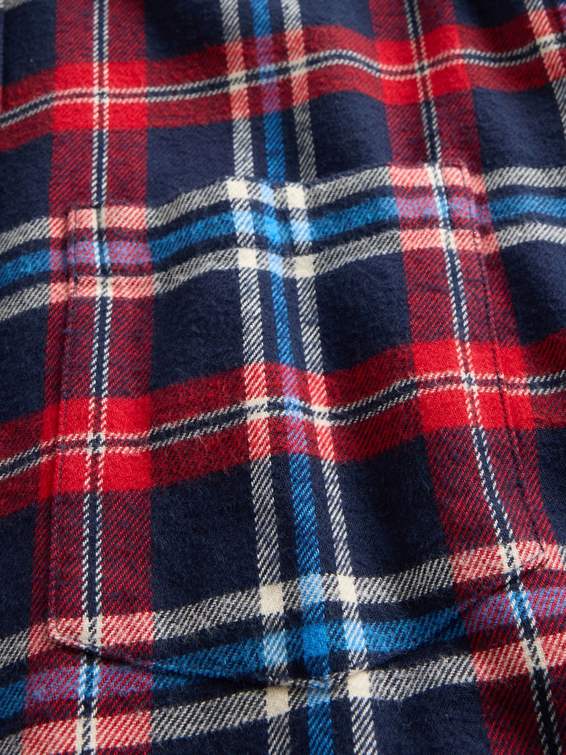 Blue Cotton Relaxed Flannel Shirt - Image 4 of 4