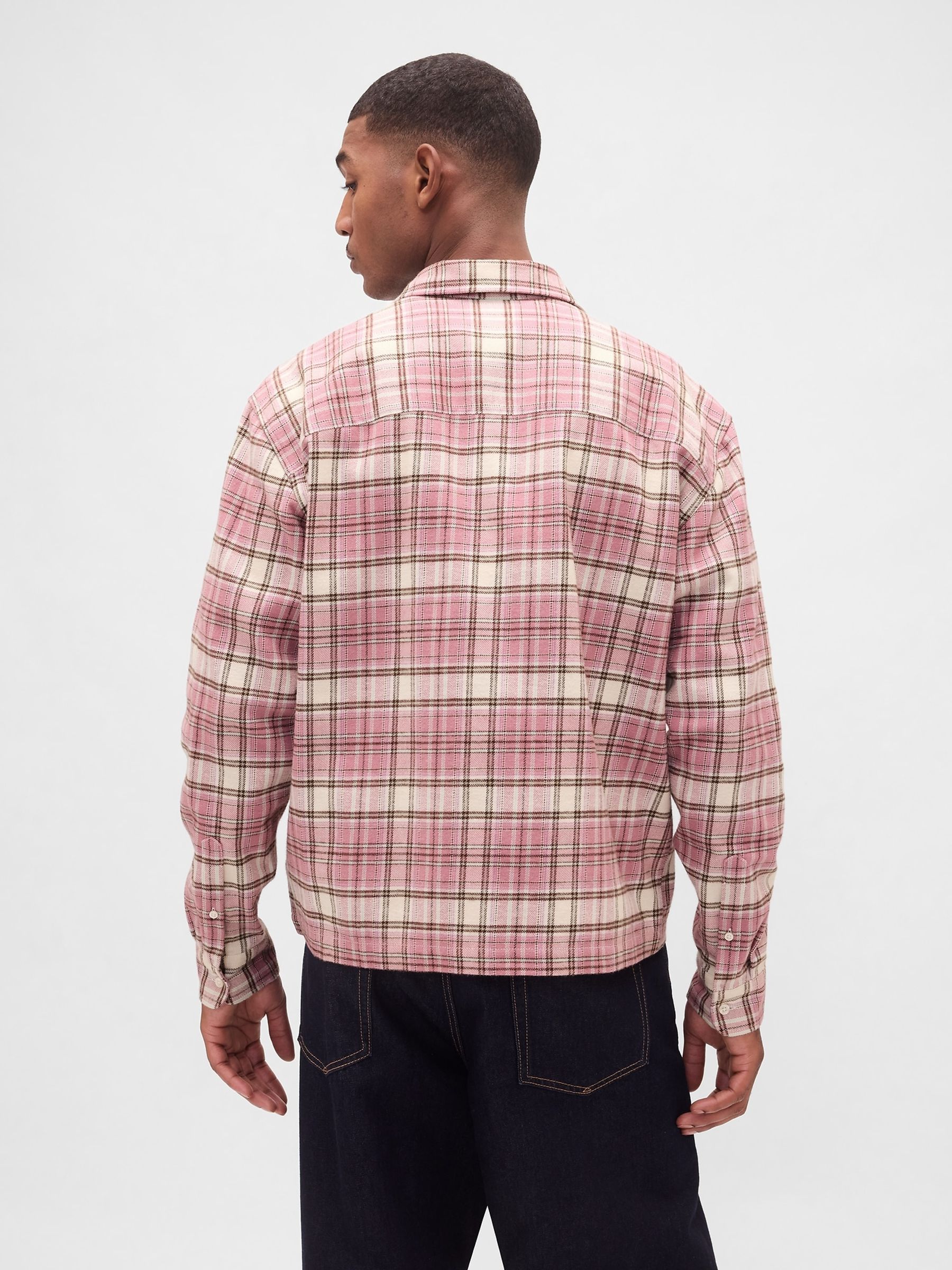 Pink Cotton Relaxed Flannel Shirt - Image 2 of 4