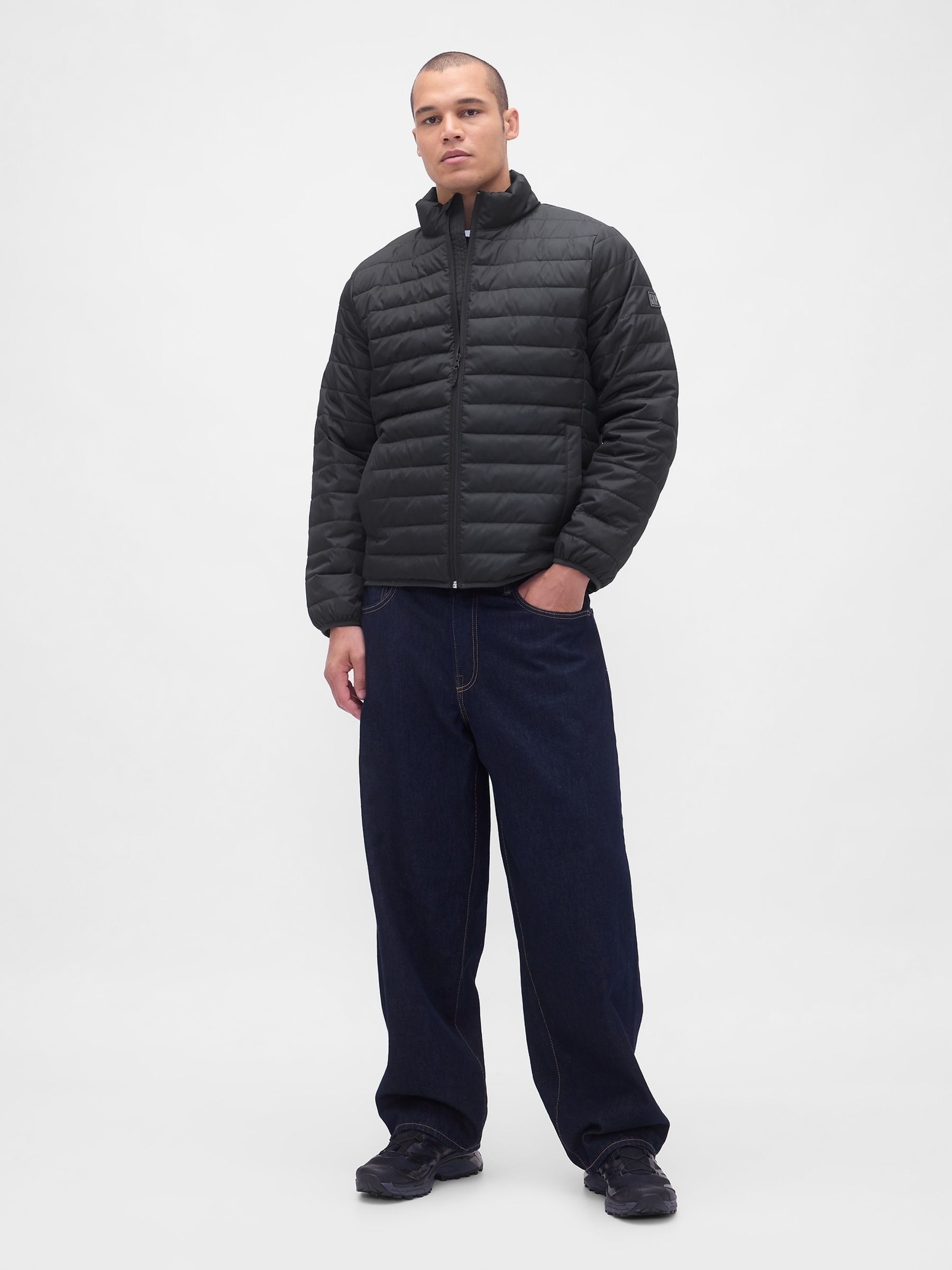 Black Relaxed Cold Control Puffer Jacket - Image 3 of 4