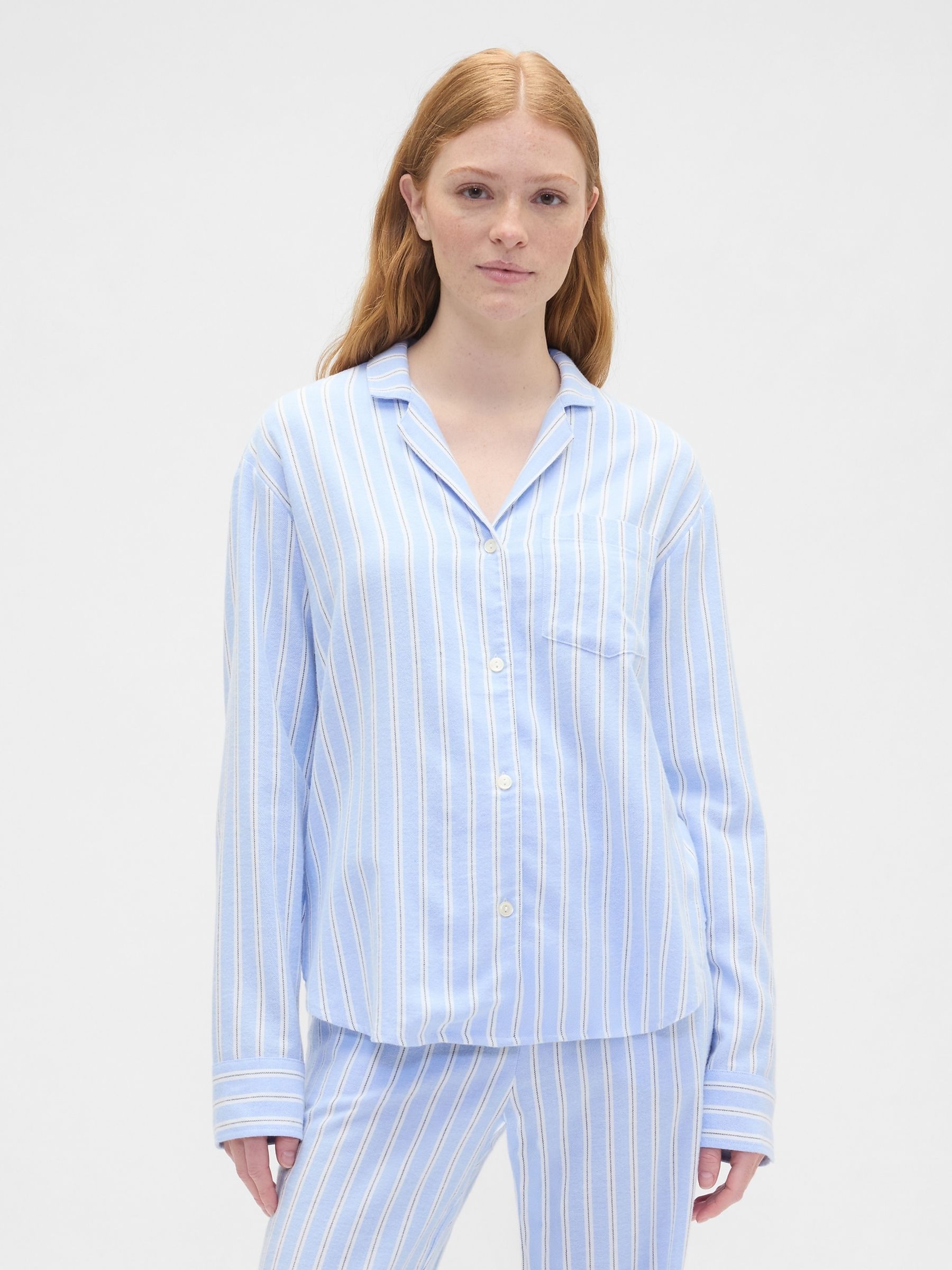 Blue Flannel Pyjama Shirt - Image 1 of 4