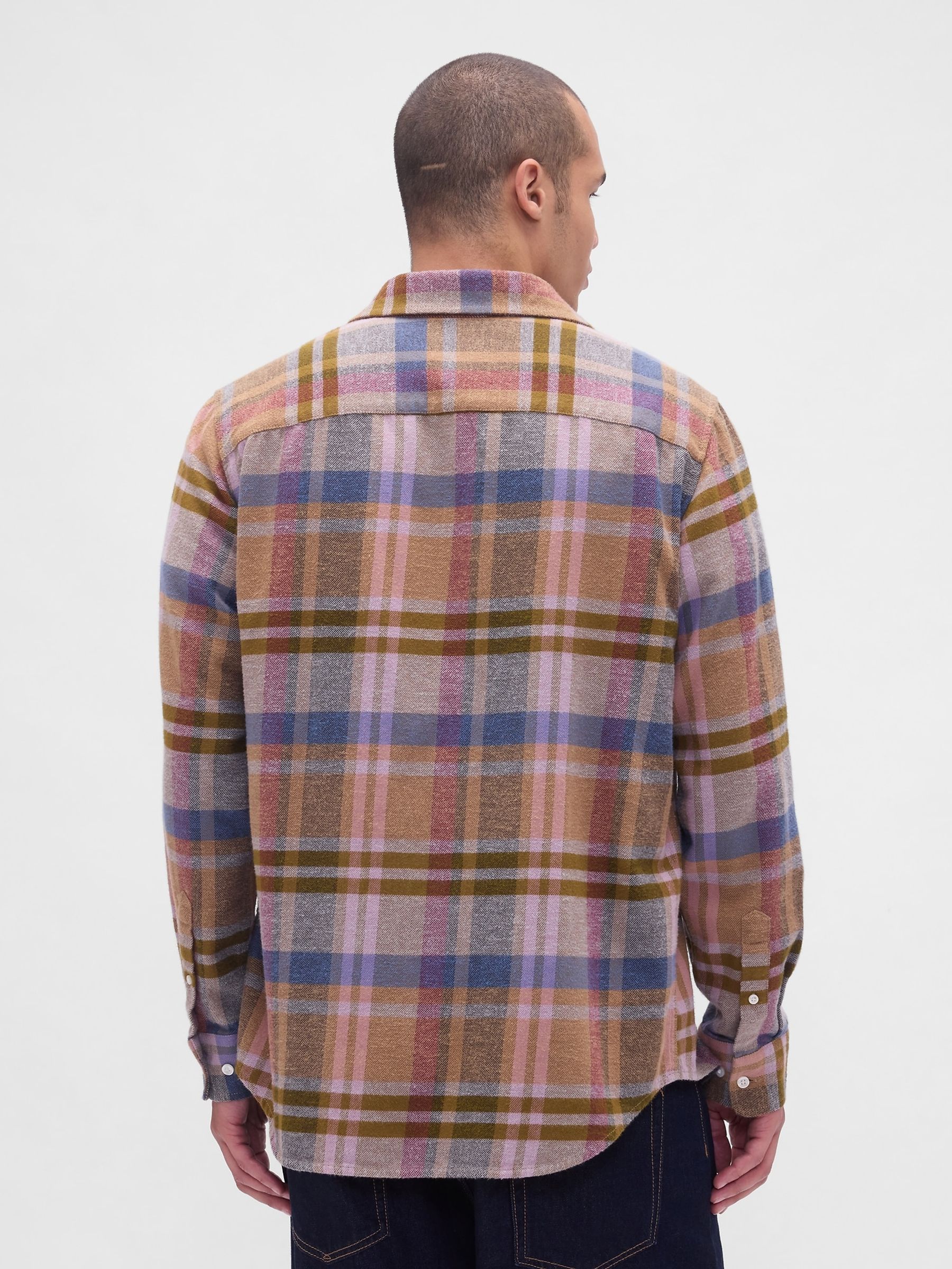 Multi Cotton Relaxed Flannel Shirt - Image 2 of 4