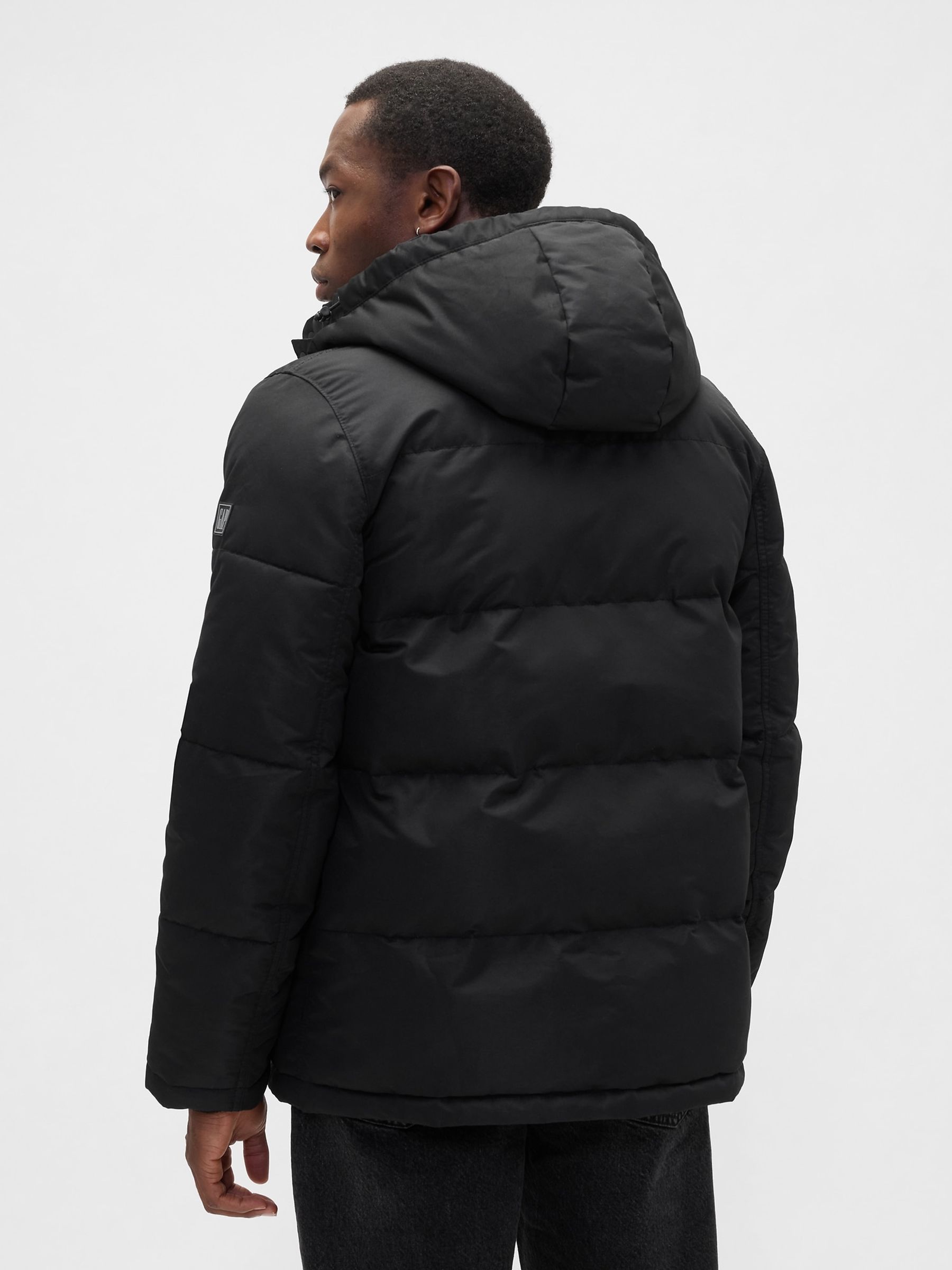 Black Cold Control Max Relaxed Heavyweight Puffer Jacket - Image 2 of 4