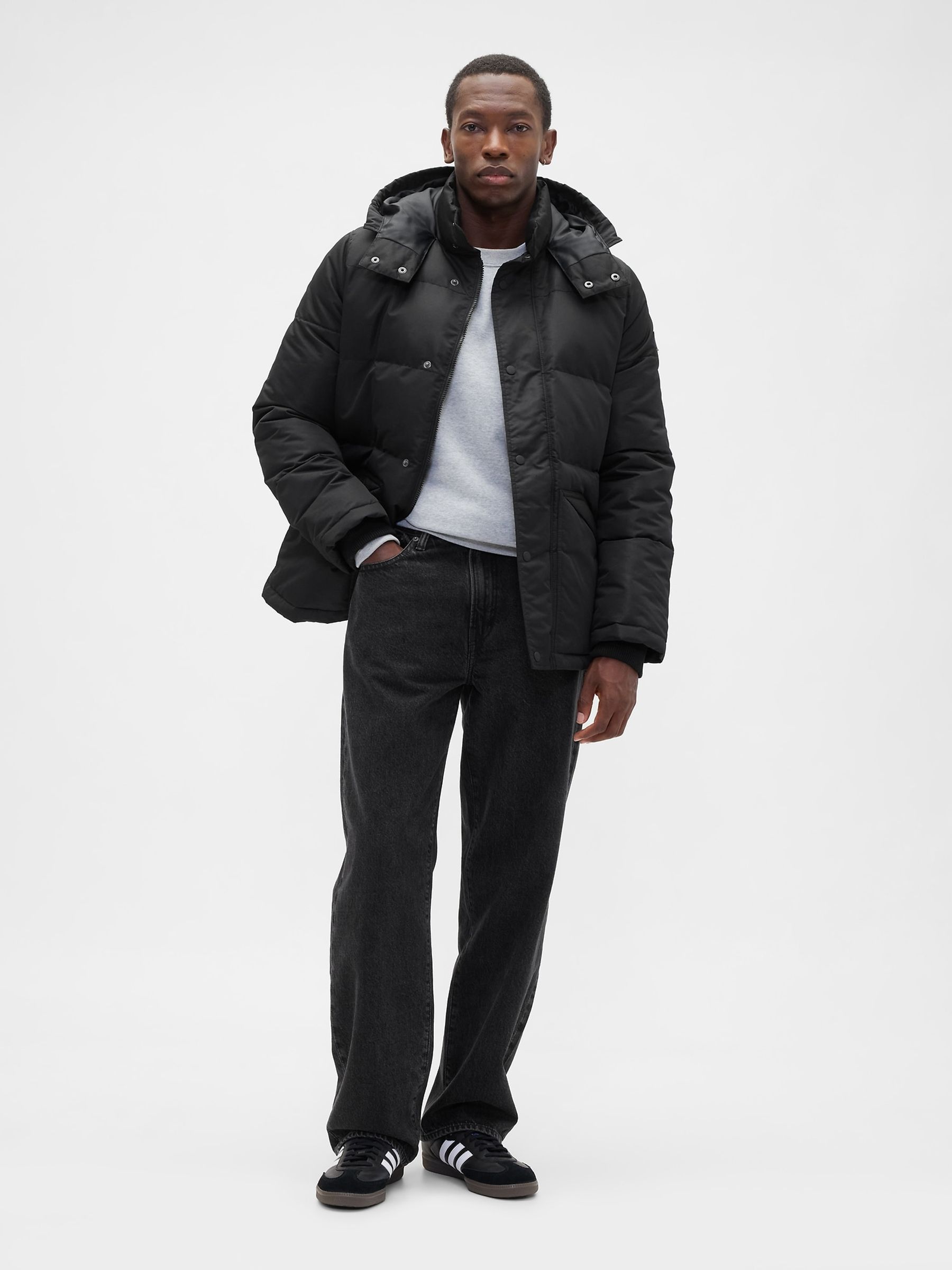 Black Cold Control Max Relaxed Heavyweight Puffer Jacket - Image 3 of 4