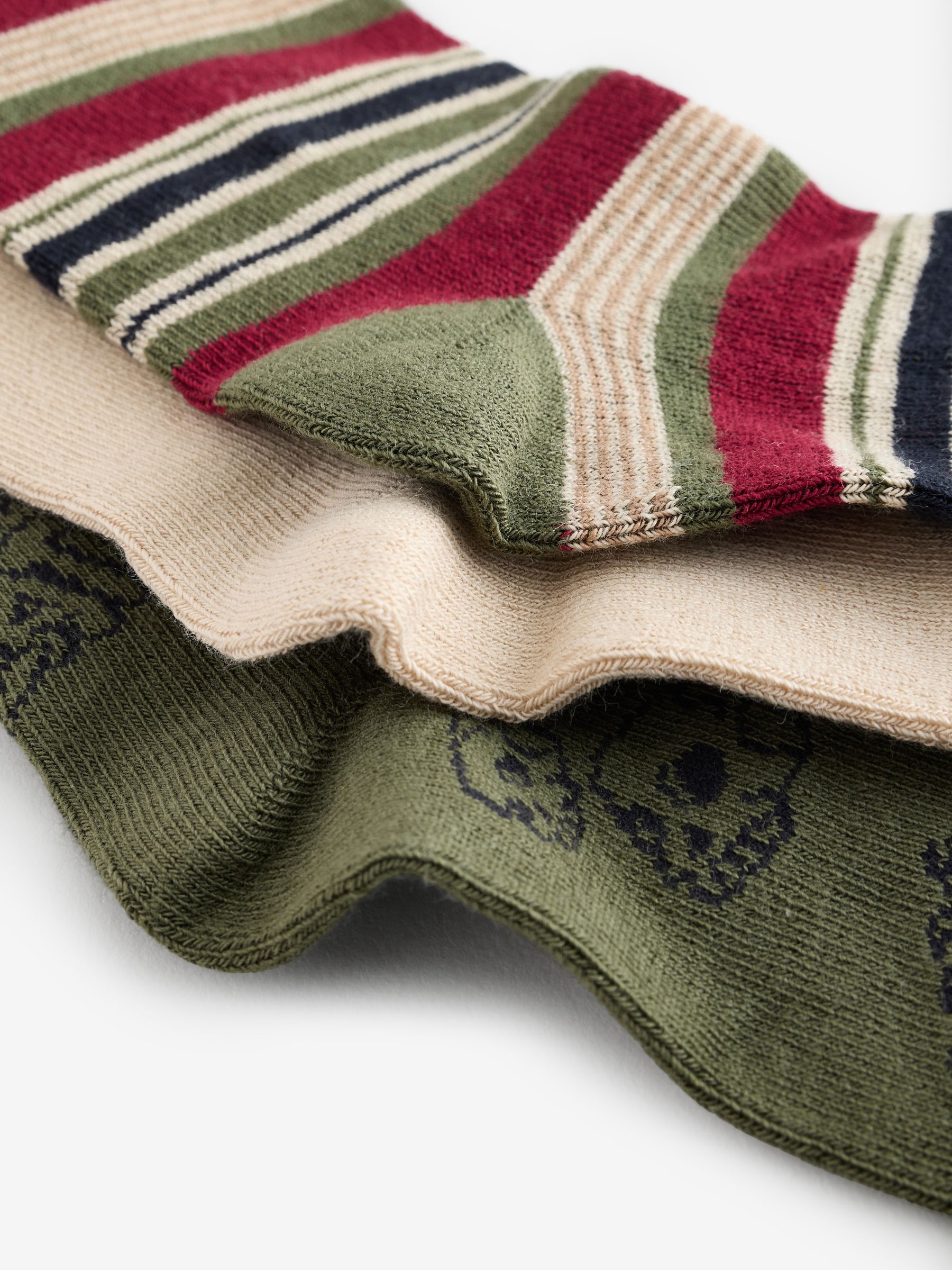 Dark Green Crew Socks 3 Pack - Image 3 of 3