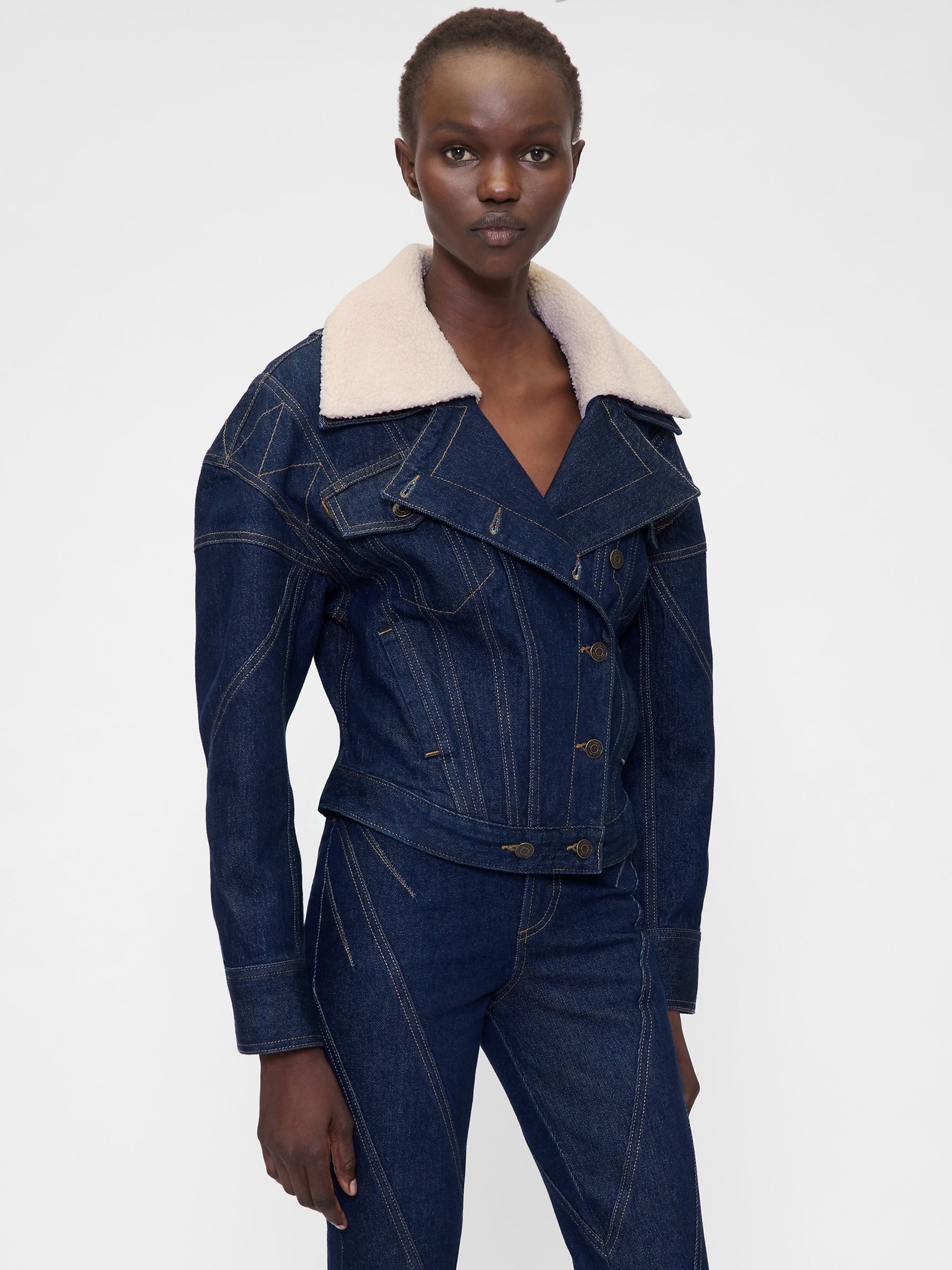Dark Wash Blue Seamed Icon Denim Jacket - Image 1 of 5