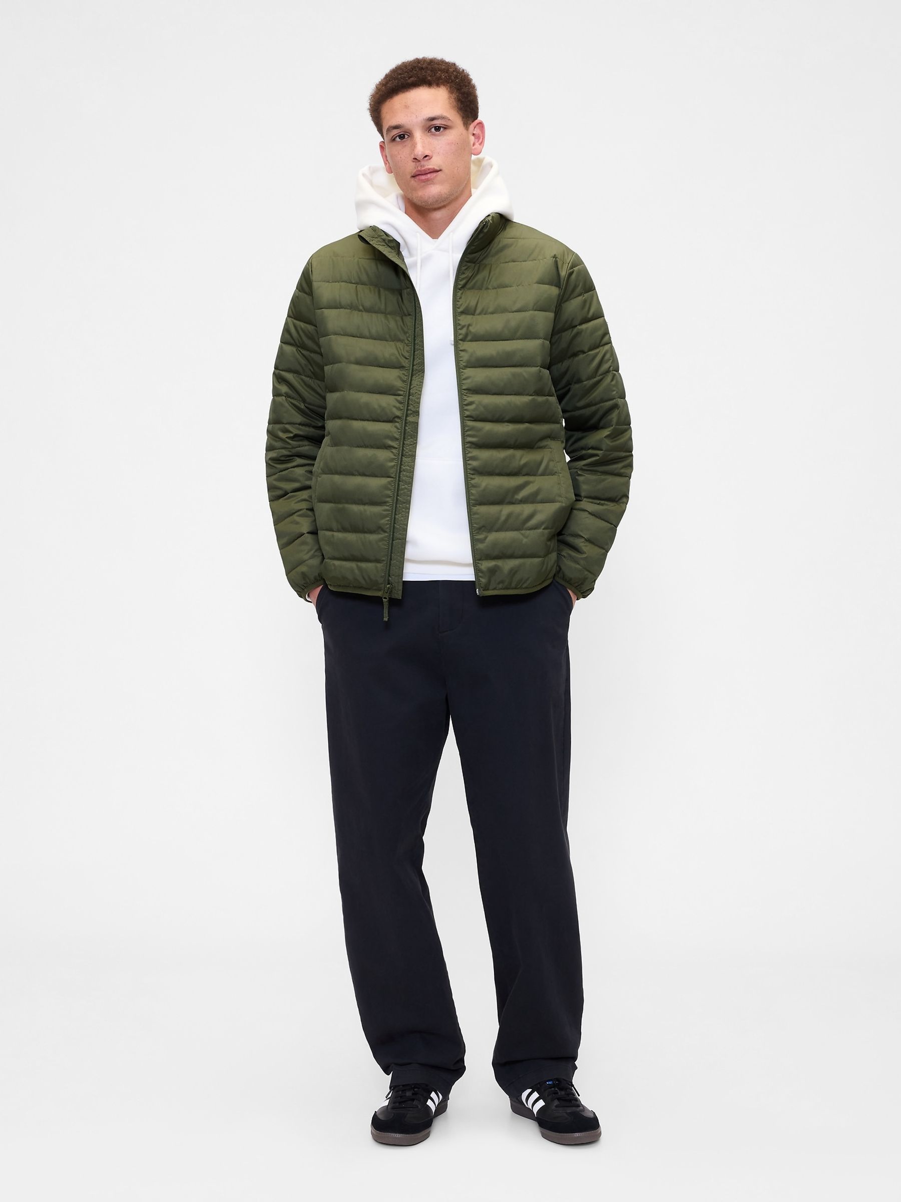 Green Relaxed Cold Control Puffer Jacket - Image 3 of 4