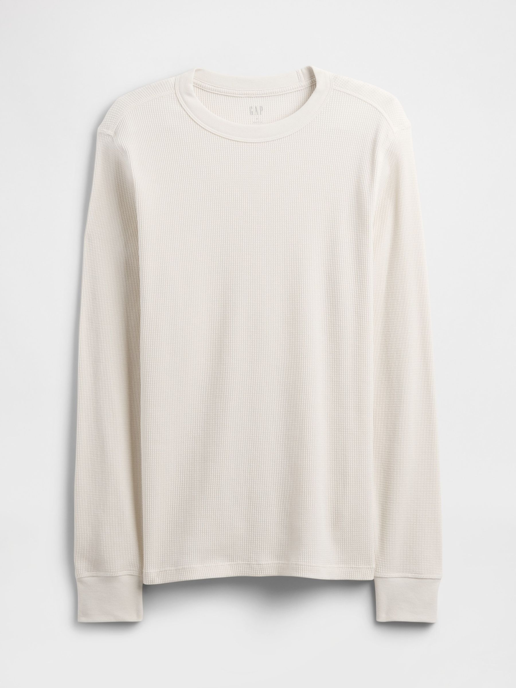 White Waffle Knit Crew Neck T-Shirt - Image 4 of 4
