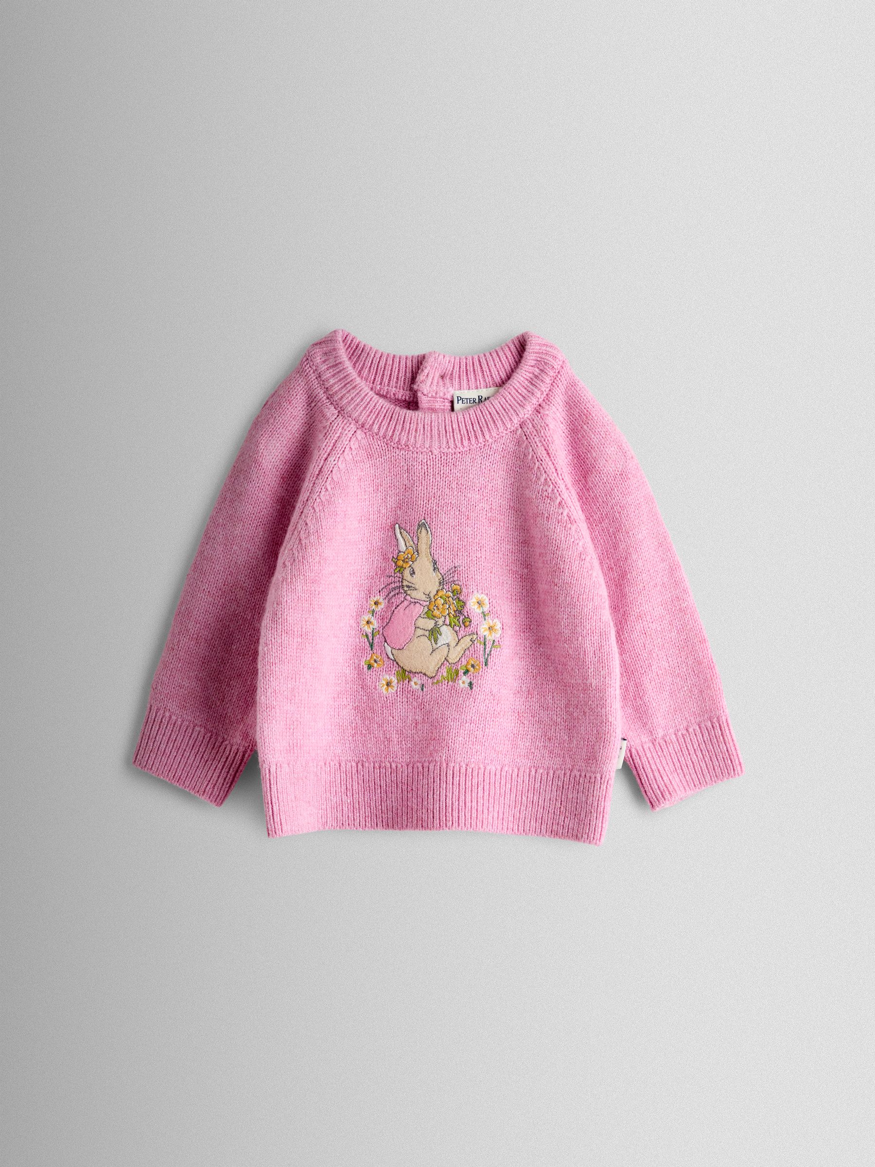 Pink Flopsy Bunny Appliqué Knit Jumper - Image 2 of 4
