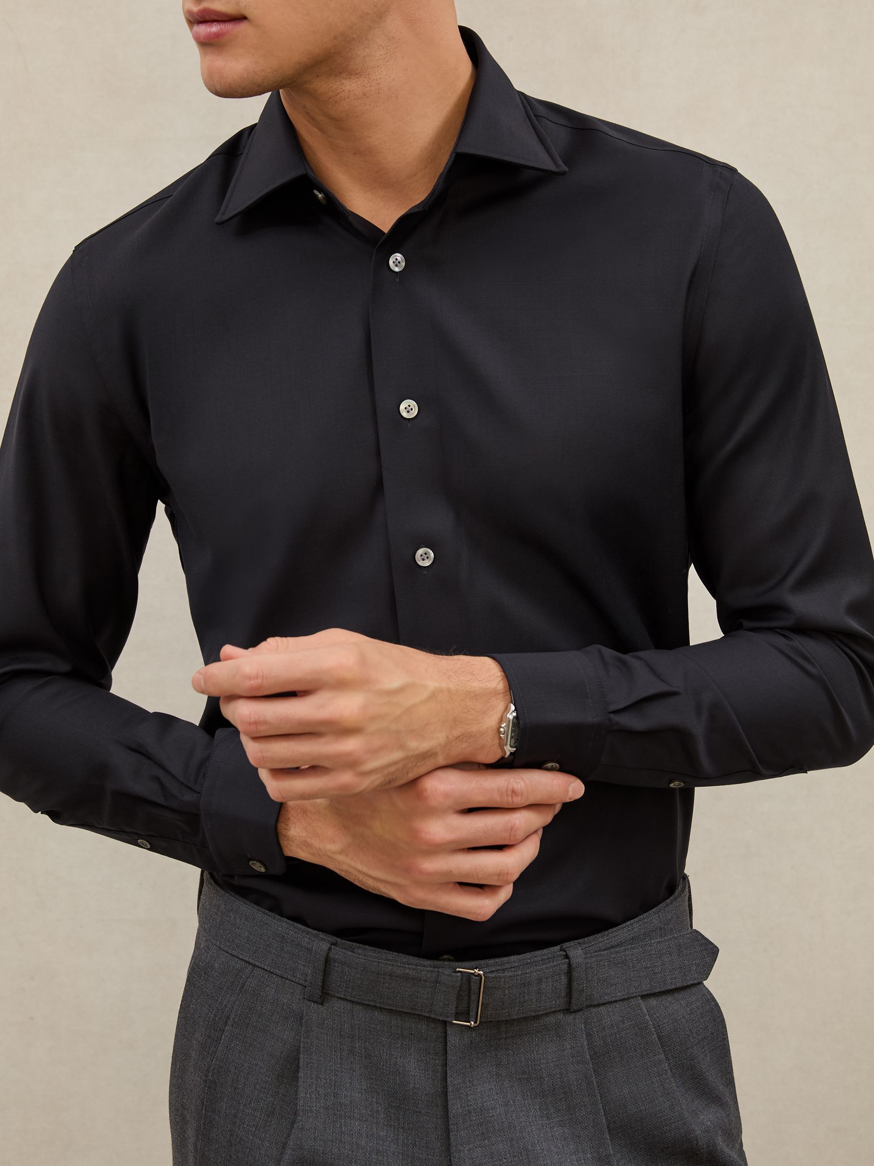 Atelier Regular-Fit Shirt in Navy - image 3