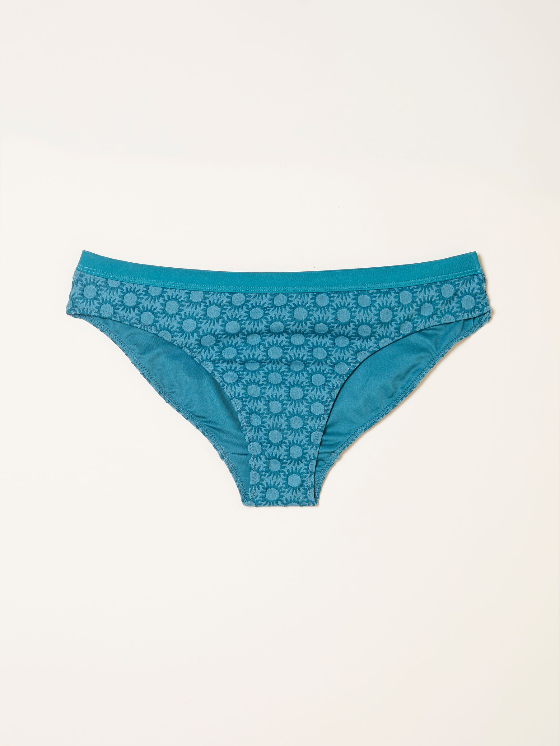 Joss Teal Blue Sun Jacquard Bikini Bottom - Image 5 of 5