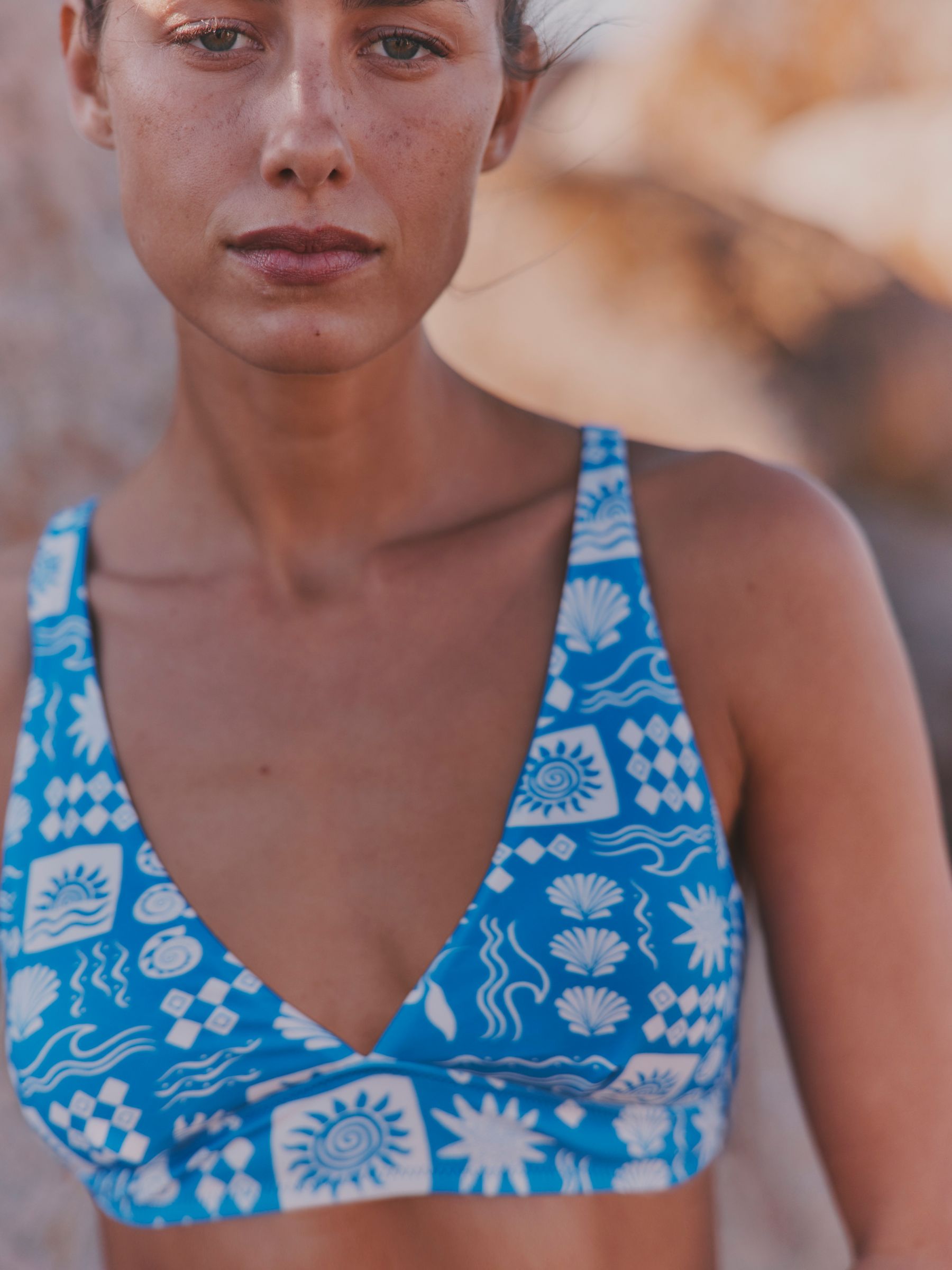 Blue MCS Bikini Crop Top - Image 1 of 5