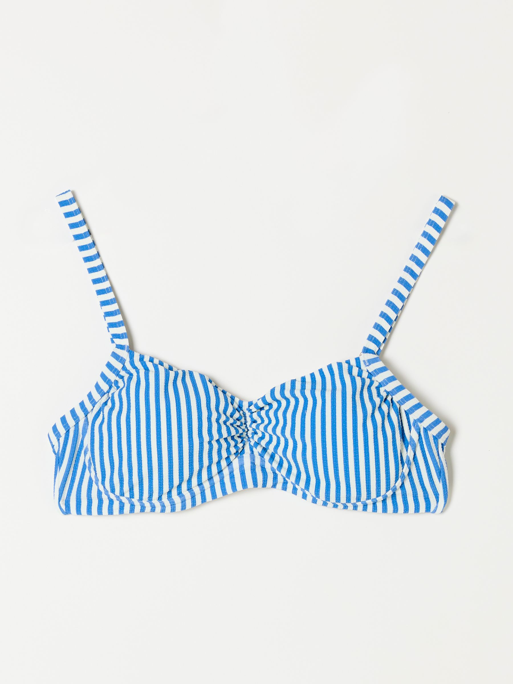 Blue Textured Stripe Bikini Top - Image 5 of 5