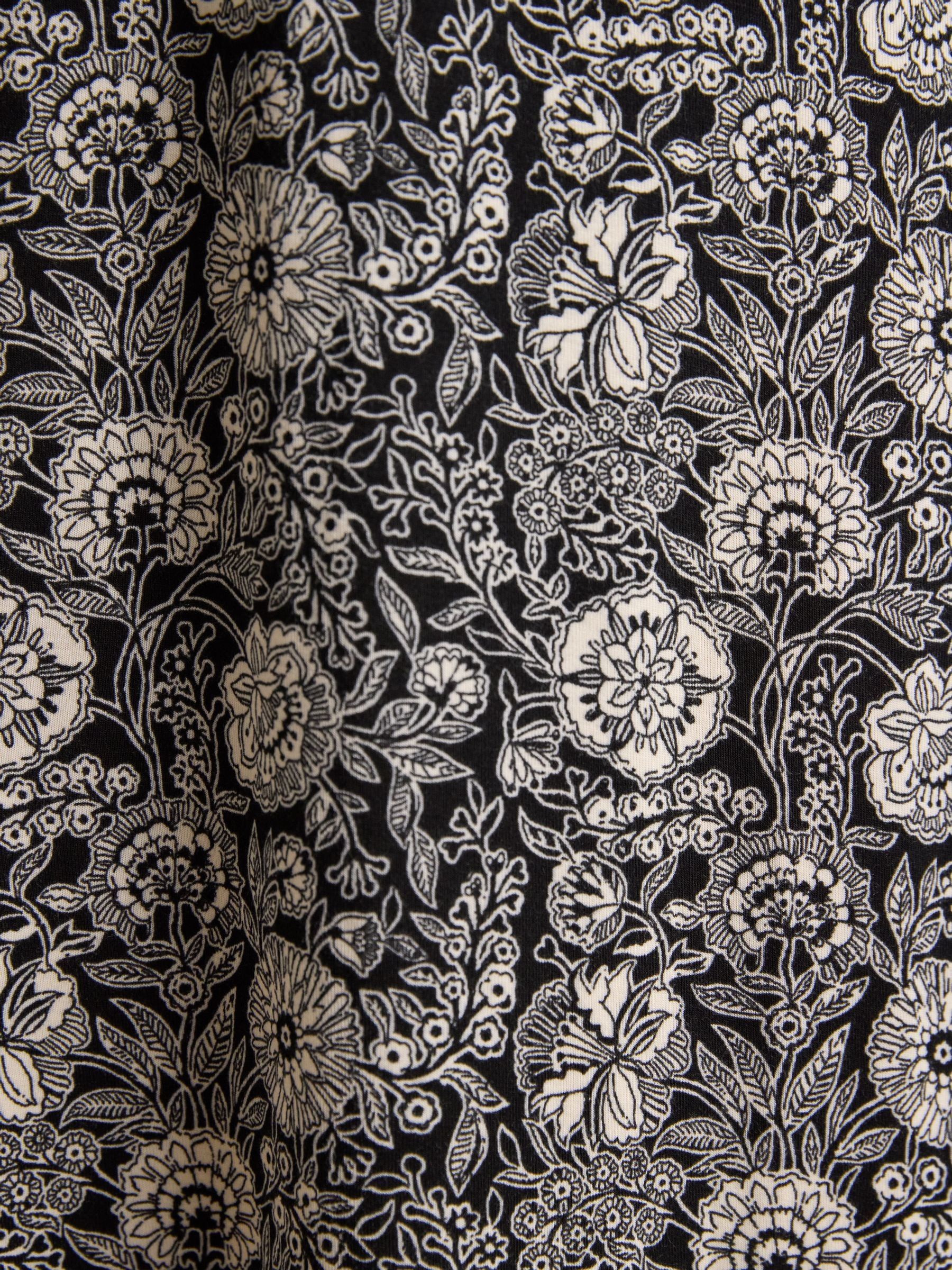 Nia Black Floral Jersey Midi Skirt - Image 6 of 9