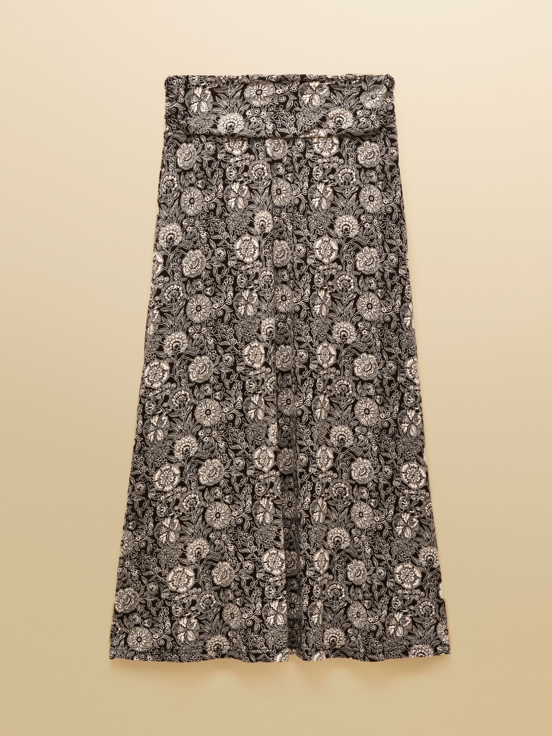 Nia Black Floral Jersey Midi Skirt - Image 9 of 9