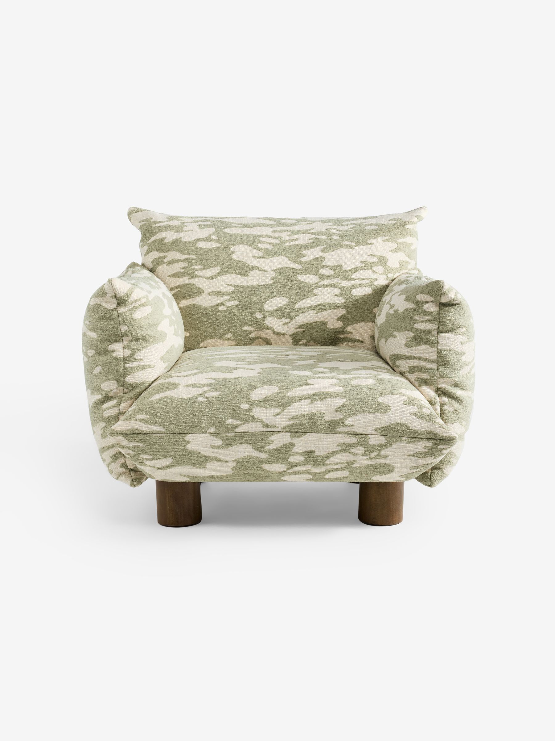 Jude Accent Chair in Embossed Chenille Natural and Sage Green - Image 1 of 2