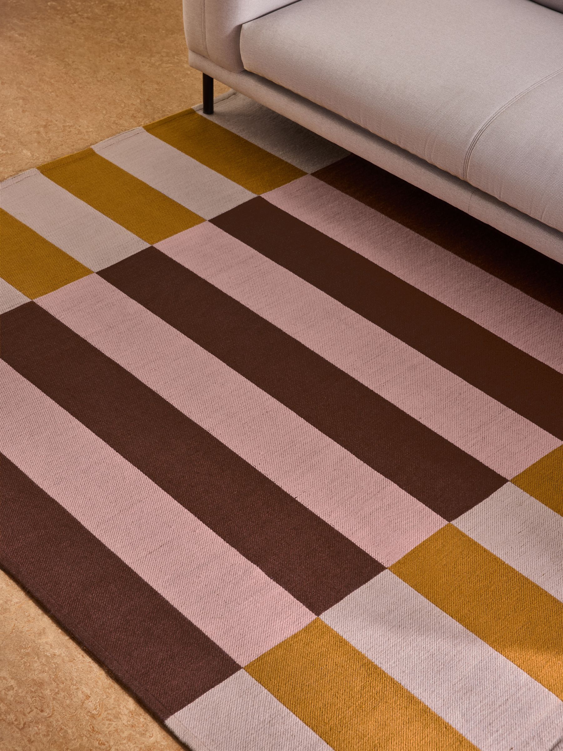 Solta Indoor Outdoor Flatweave Rug in Ochre - Image 2 of 5