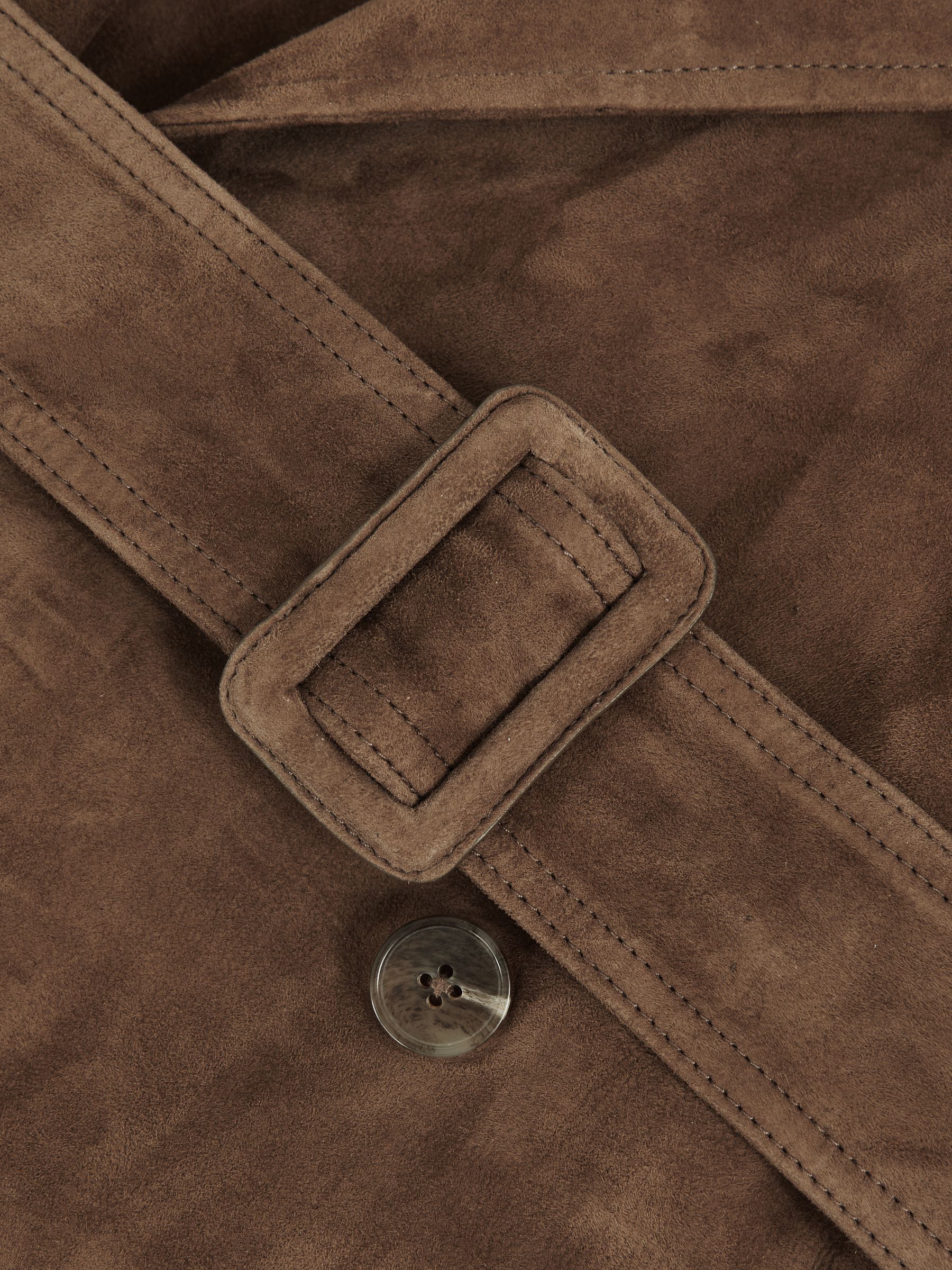 Reiss Hattie Suede Suede Belted Trench Coat - صورة 8 من 8