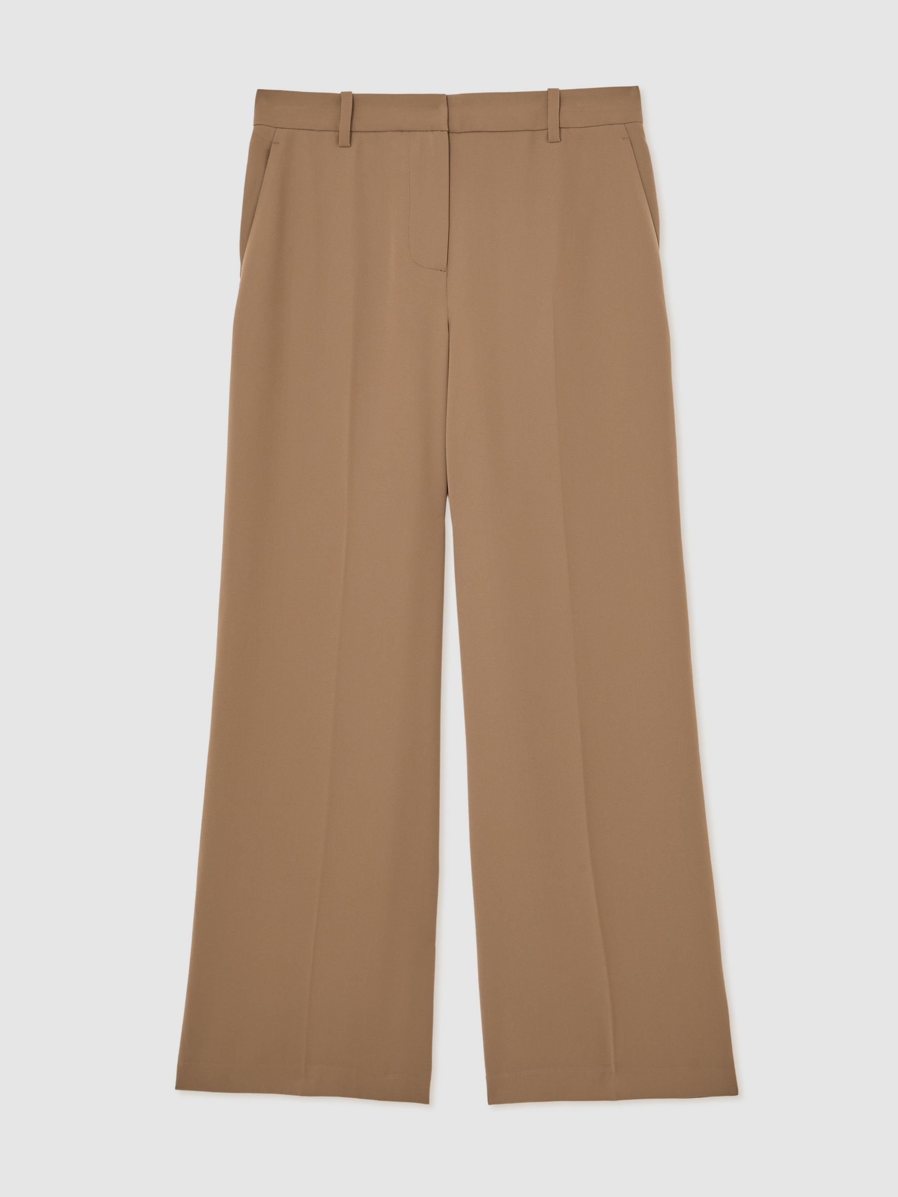 Wide-Leg Tailored Trousers in Camel - image 1