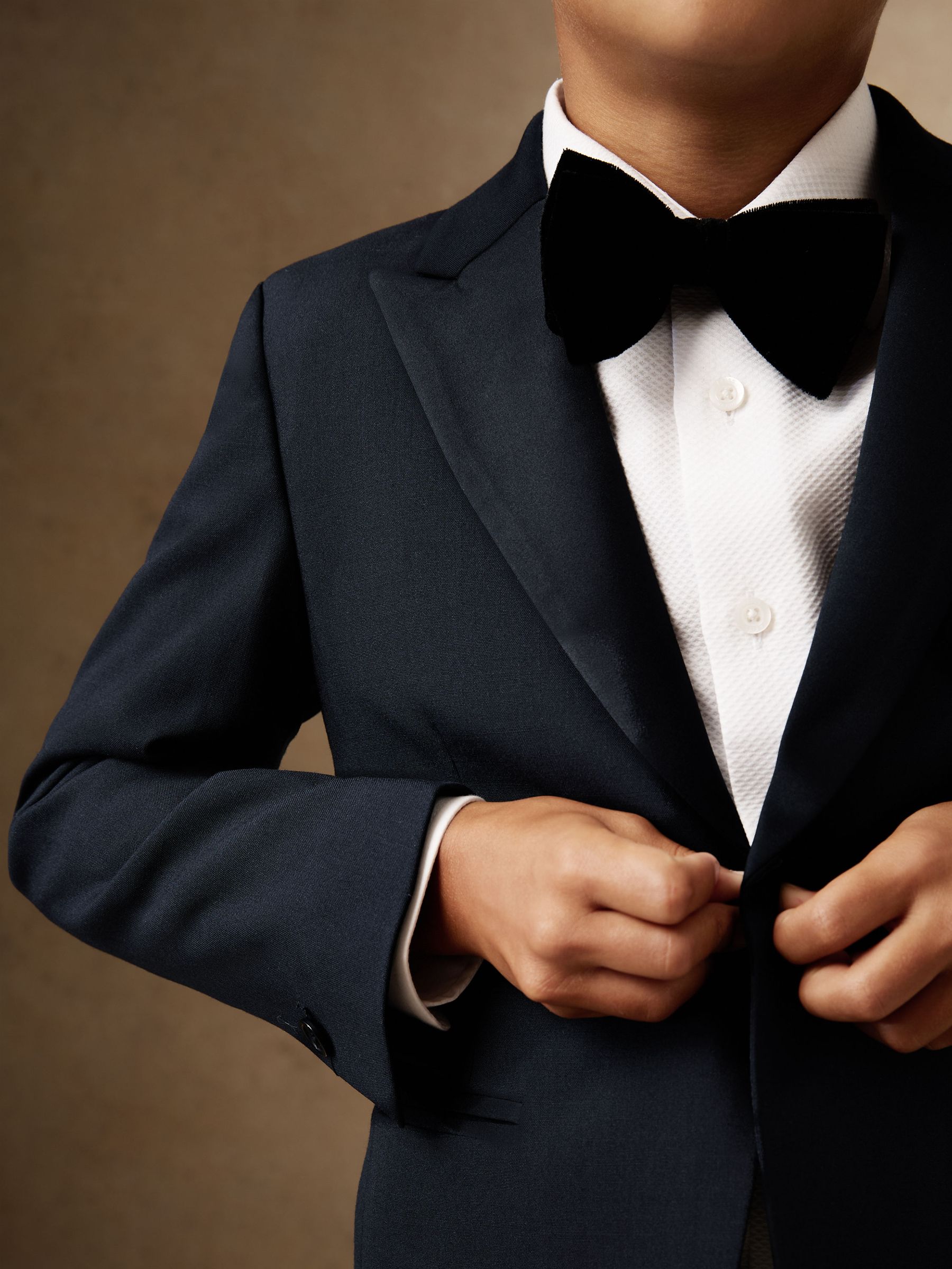 13-14 yrs Single-Breasted Tuxedo Blazer Wool-Blend in Navy - Image 5 of 6